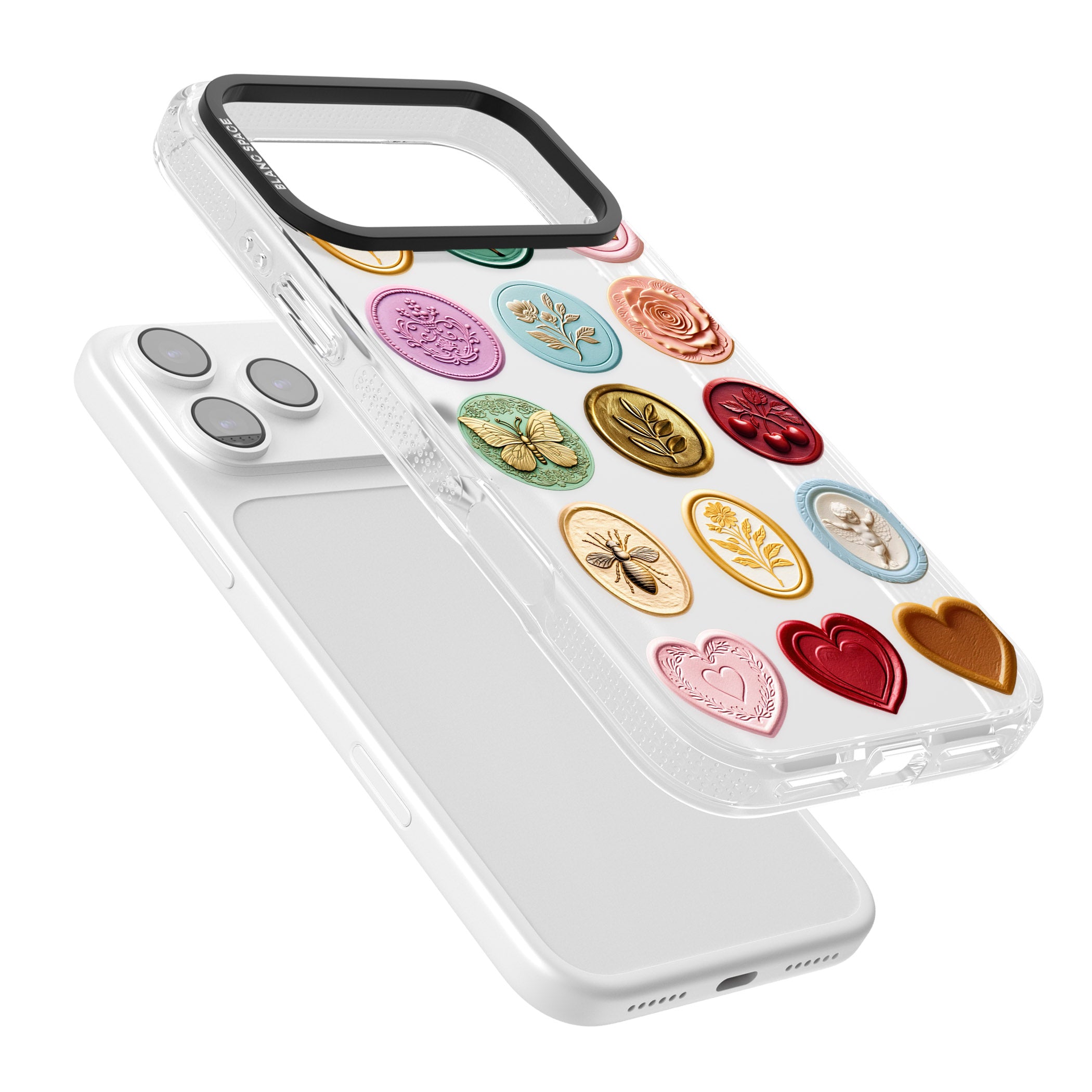 Vintage Wax Seal Pattern iPhone 17 Pro Max Impact Air Clear Phone Case Colours