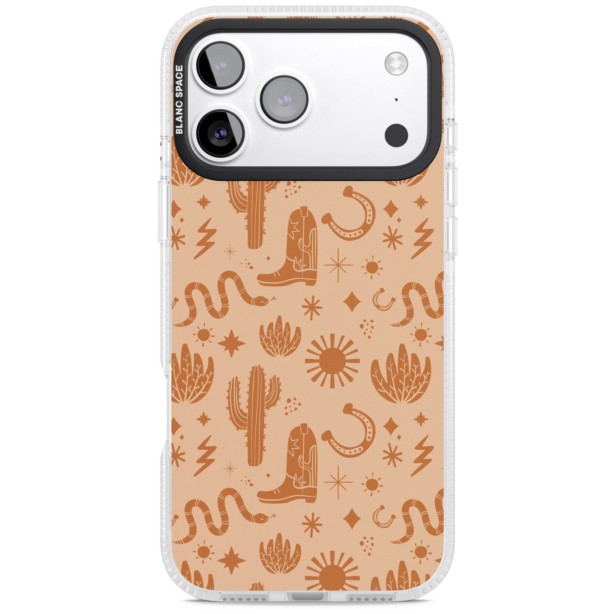 Wild West Pattern iPhone 17 Pro Max Impact Air Clear Phone Case
