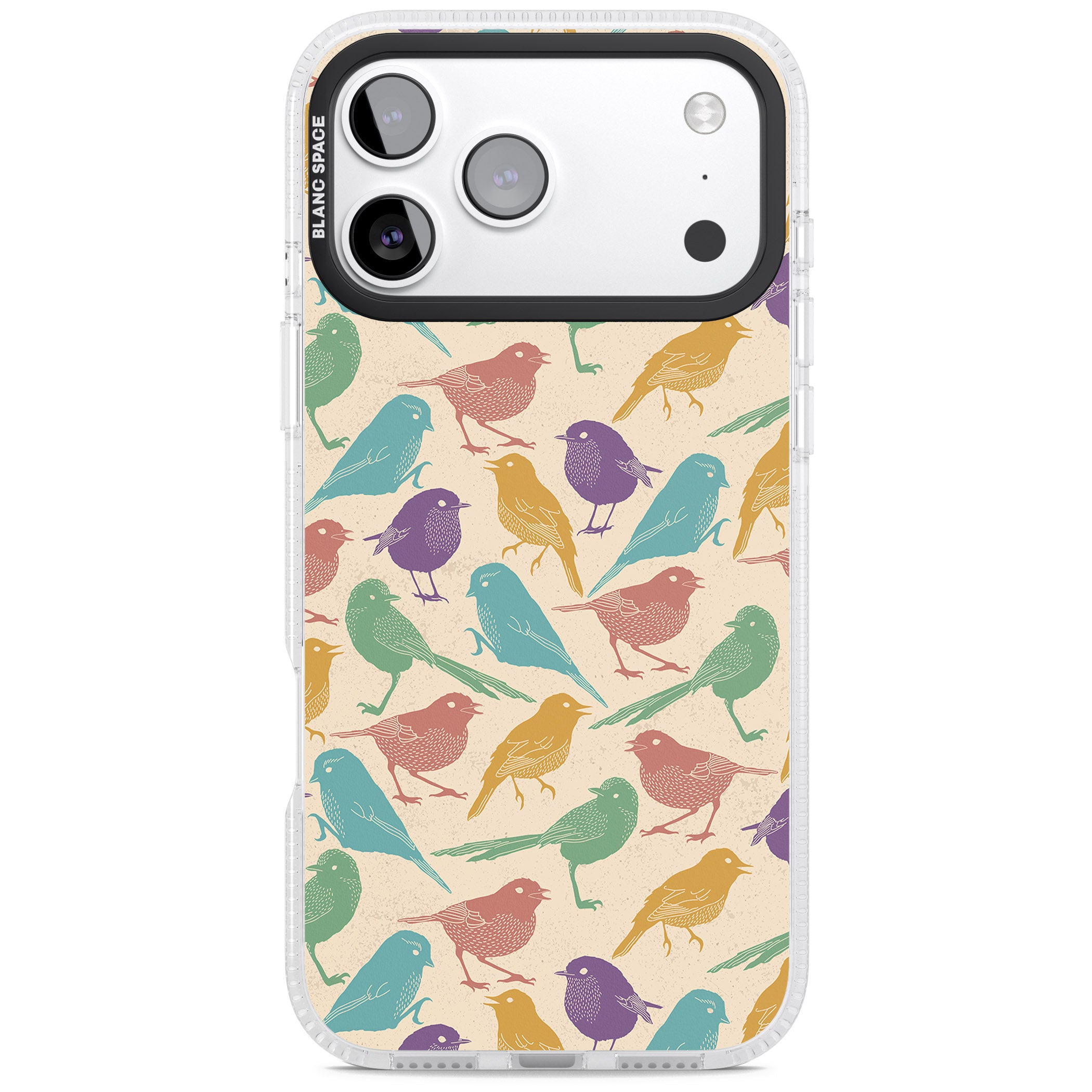 Colorful Feathered Friends iPhone 17 Pro Impact Air Clear Phone Case