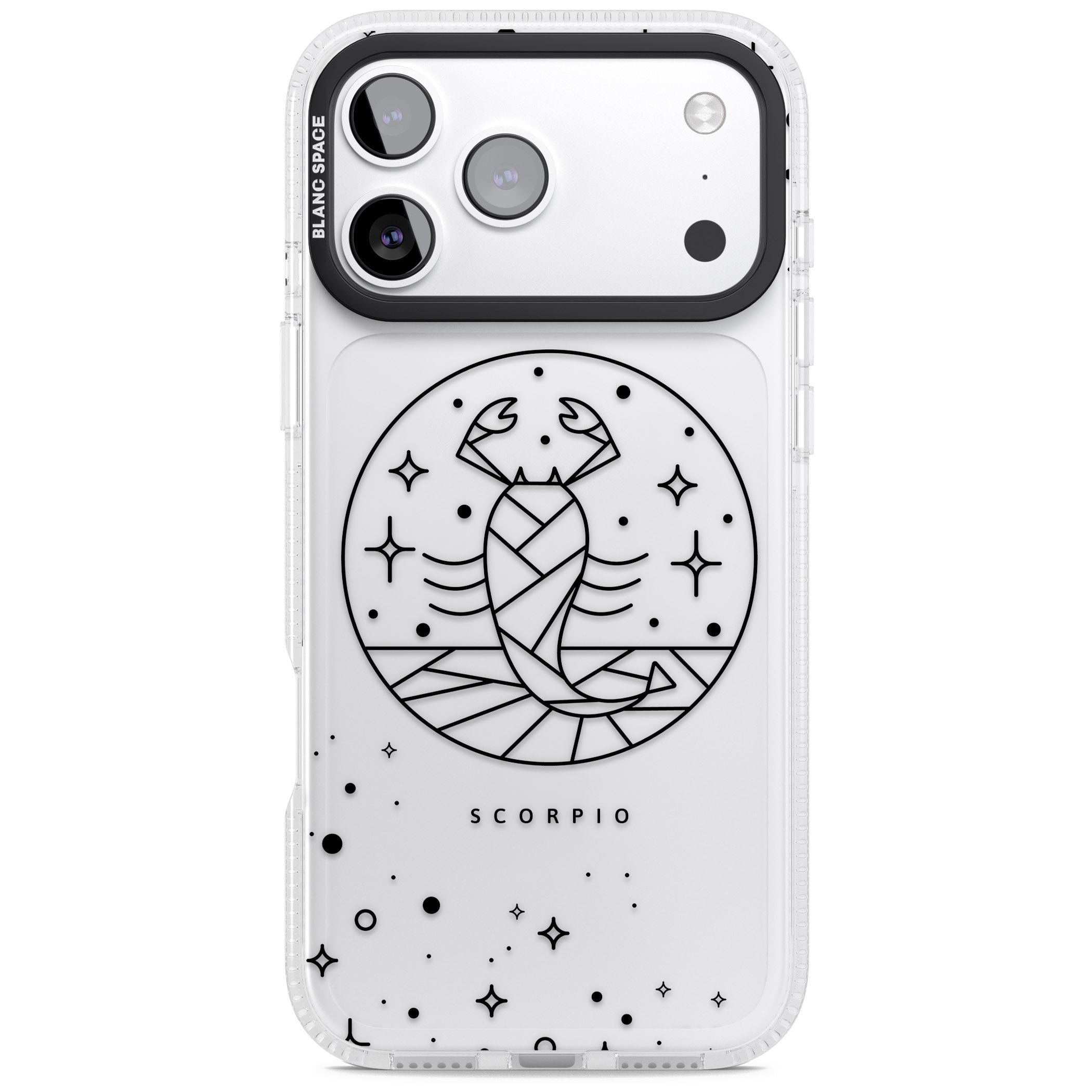 Scorpio Emblem Cosmic Design iPhone 17 Pro Max Impact Air Clear Phone Case