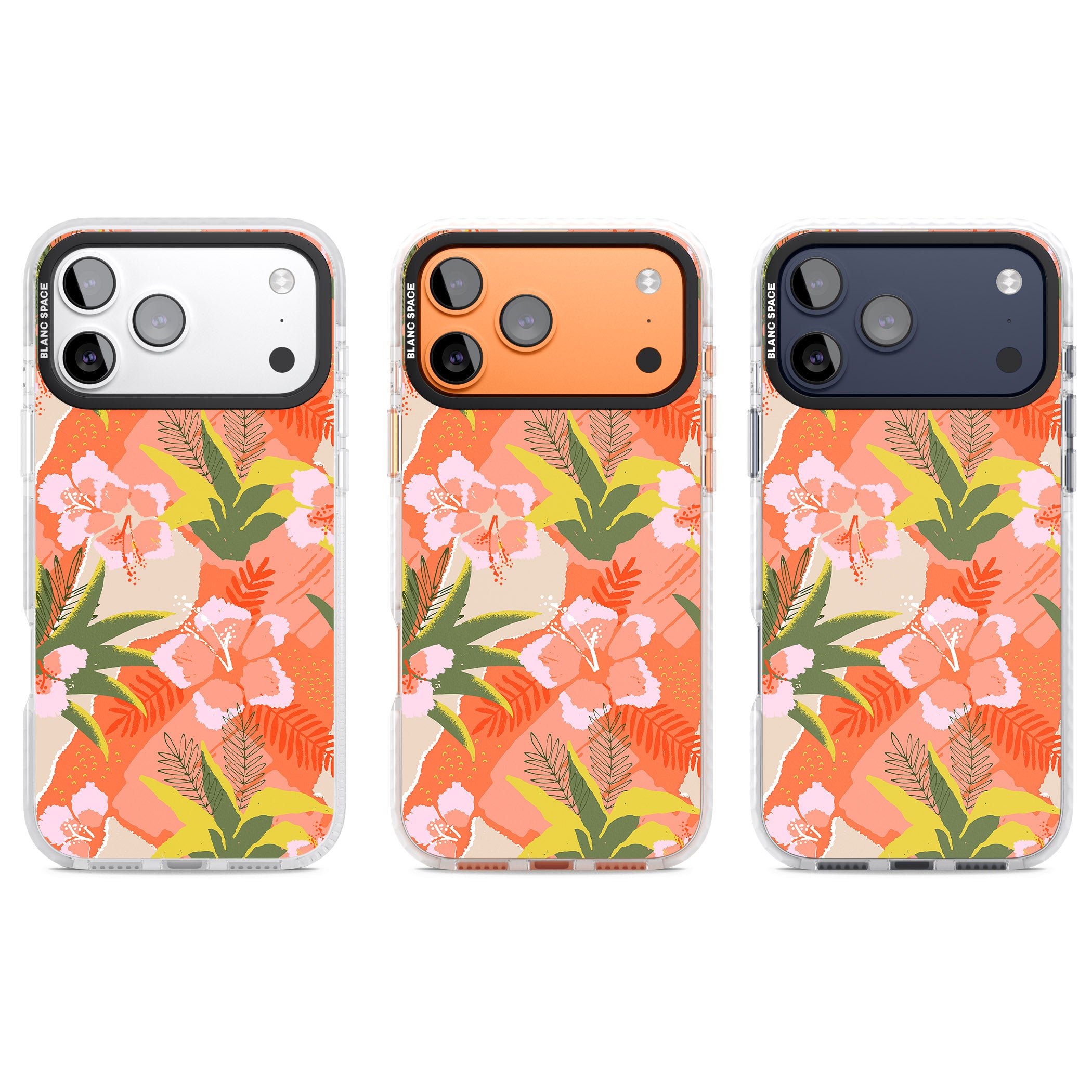 Hawaiian Flowers Abstract Pattern iPhone 17 Pro Impact Clear Phone Case APT Impact Protection