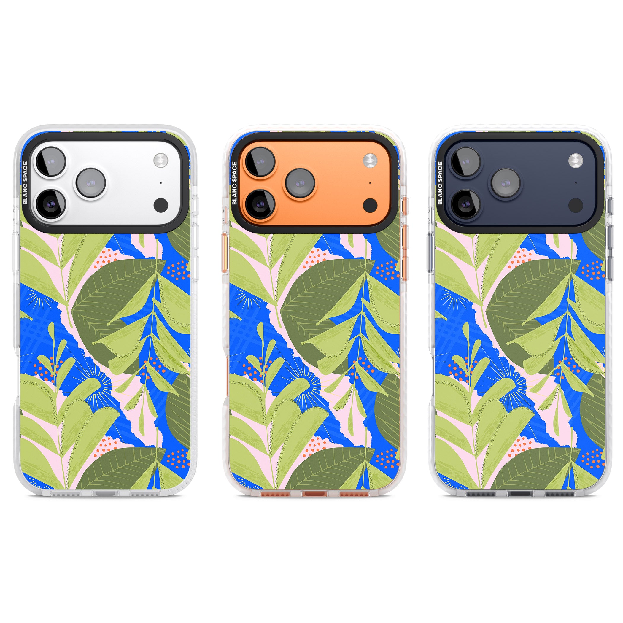 Fern Leaves Abstract Pattern iPhone 17 Pro Impact Clear Phone Case APT Impact Protection