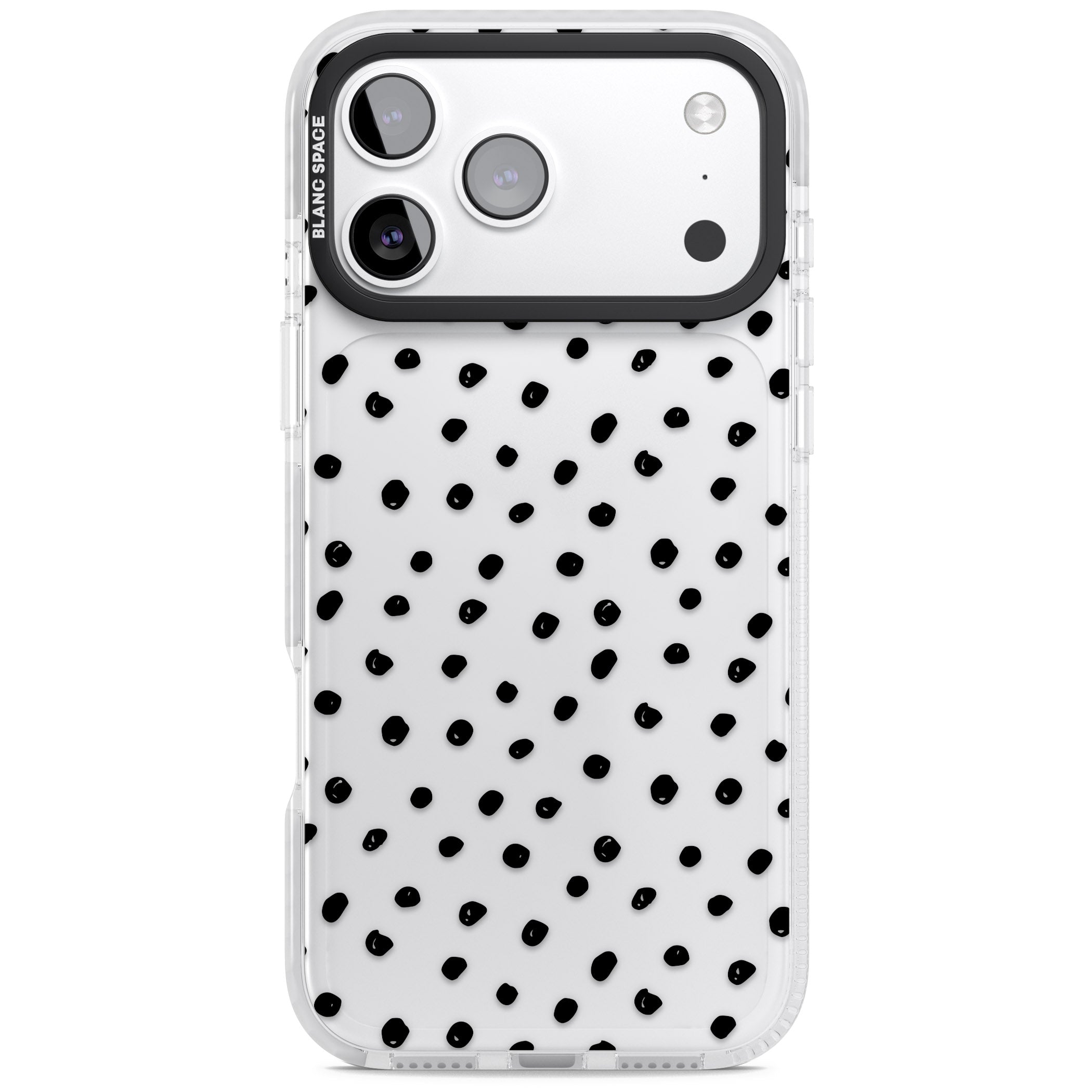 Messy Black Dot Pattern iPhone 17 Pro Max Impact Clear Phone Case