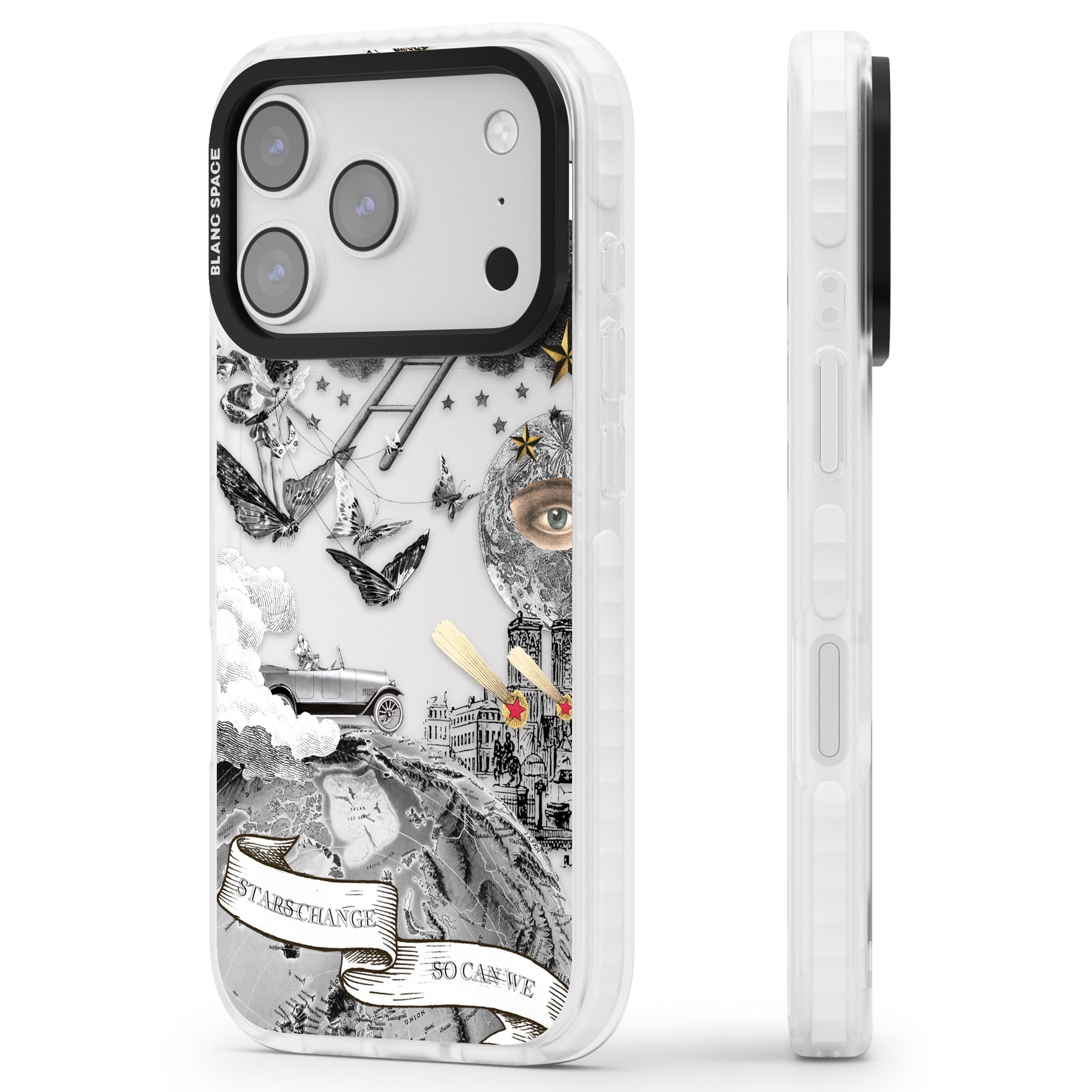Stars Change So Can We iPhone 17 Pro Max Impact Clear Phone Case Side Profile