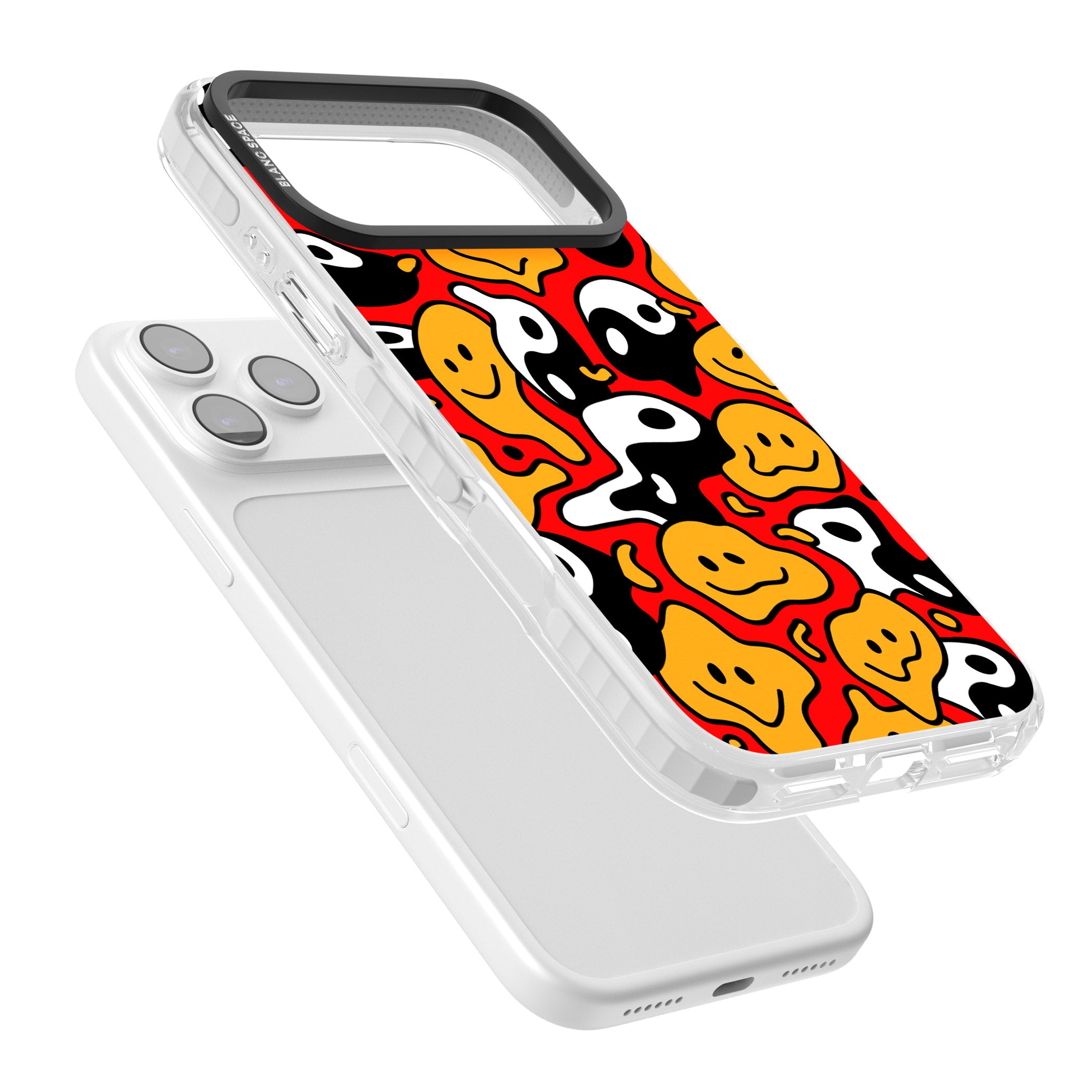 Yin Yang Acid Face iPhone 17 Pro Max Impact Clear Phone Case Colours