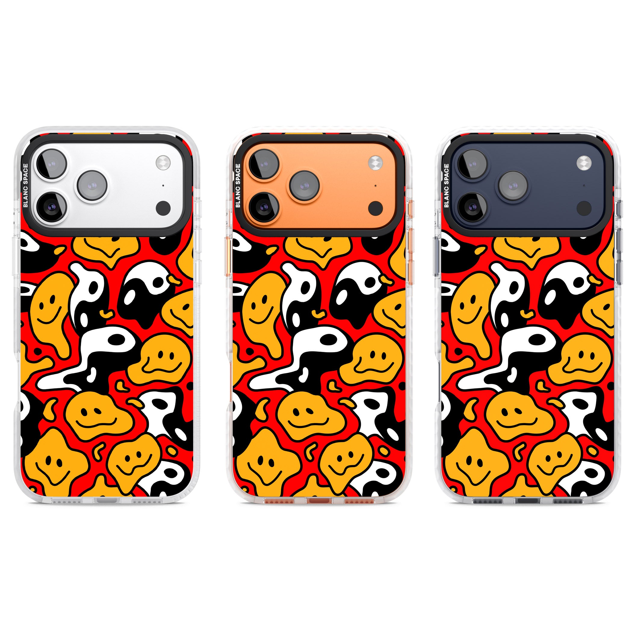 Yin Yang Acid Face iPhone 17 Pro Impact Clear Phone Case APT Impact Protection