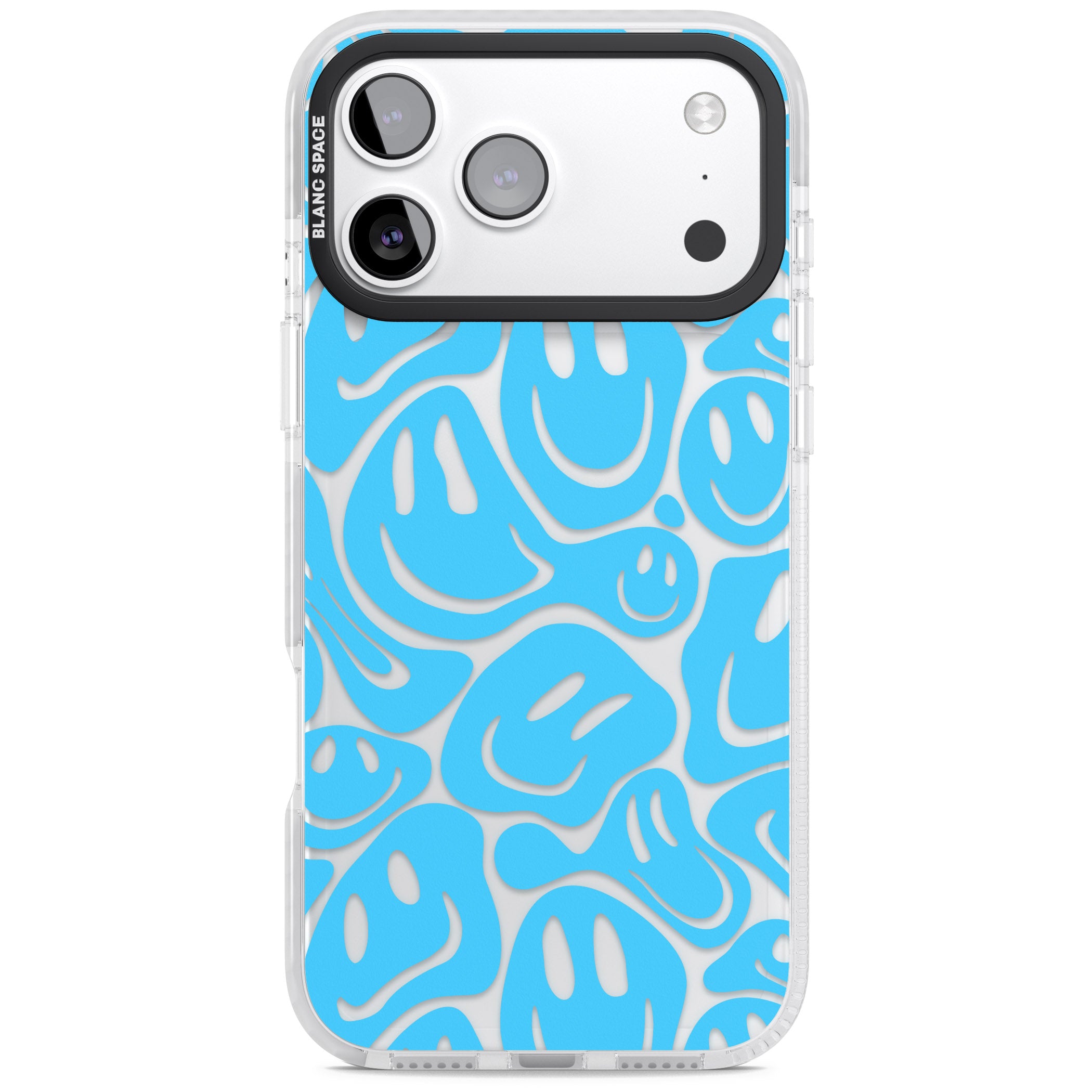 Blue Acid Faces iPhone 17 Pro Max Impact Clear Phone Case
