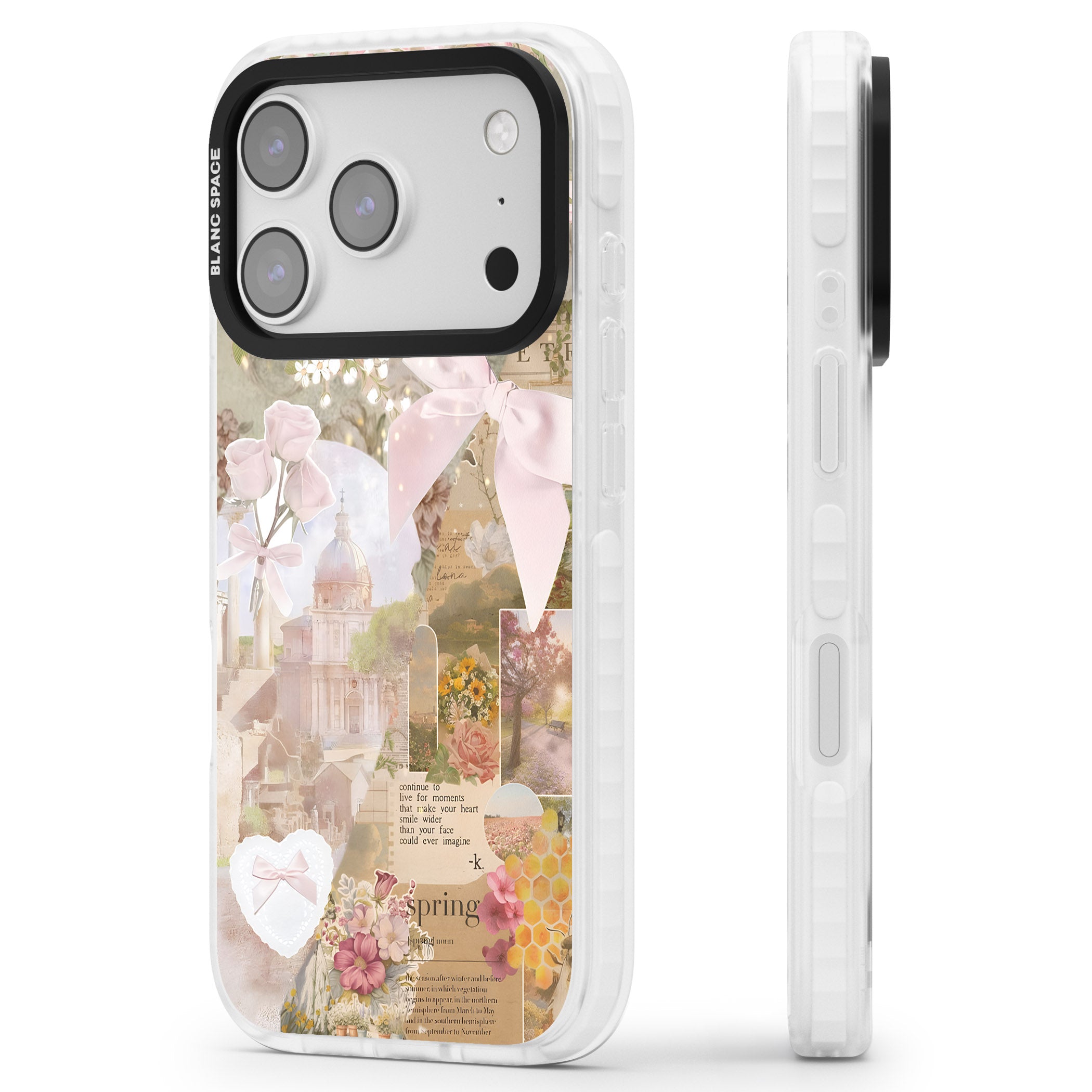 Coquette Collage iPhone 17 Pro Max Impact Clear Phone Case Side Profile