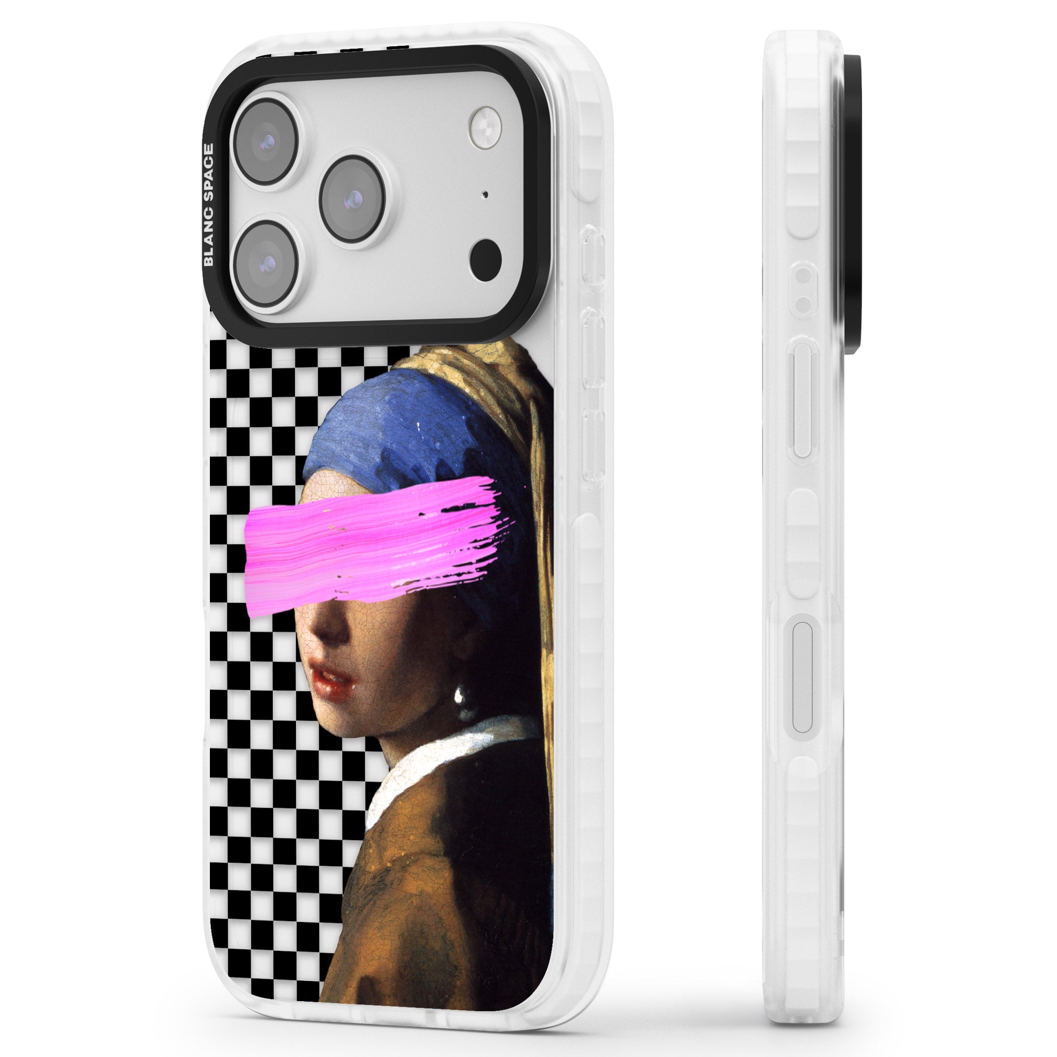 Abstract Pearl Girl iPhone 17 Pro Max Impact Clear Phone Case Side Profile