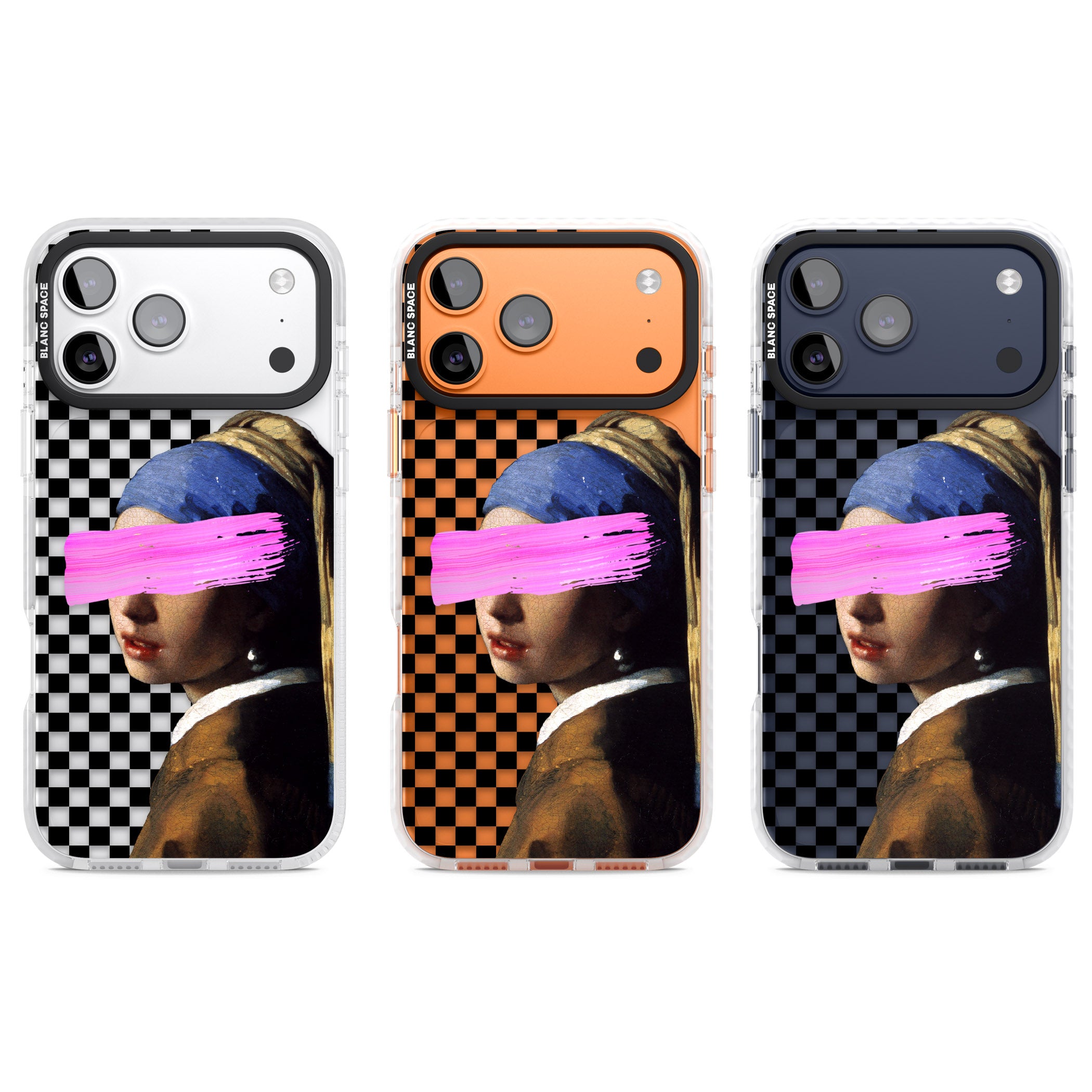 Abstract Pearl Girl iPhone 17 Pro Impact Clear Phone Case APT Impact Protection