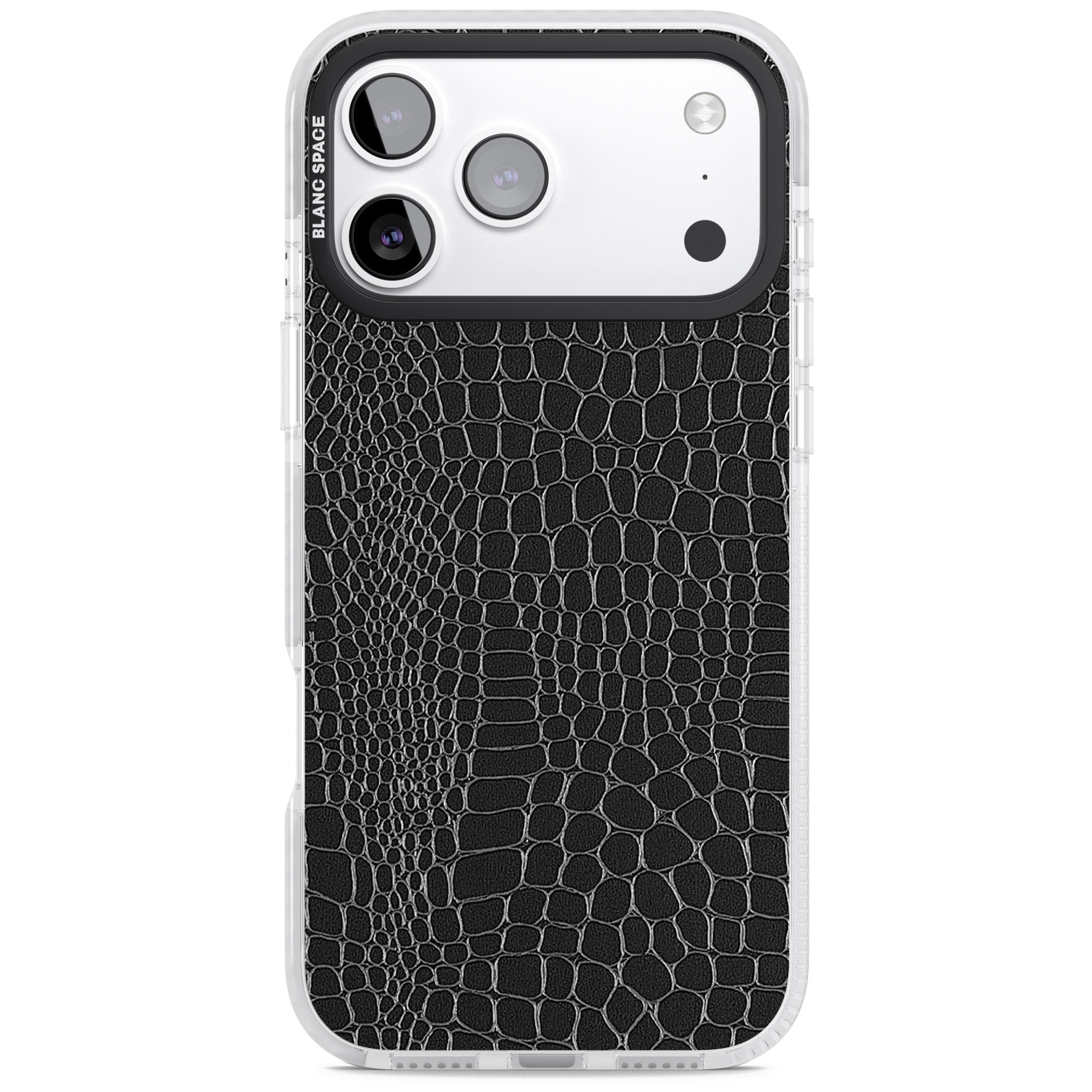 Black Snakeskin iPhone 17 Pro Max Impact Clear Phone Case