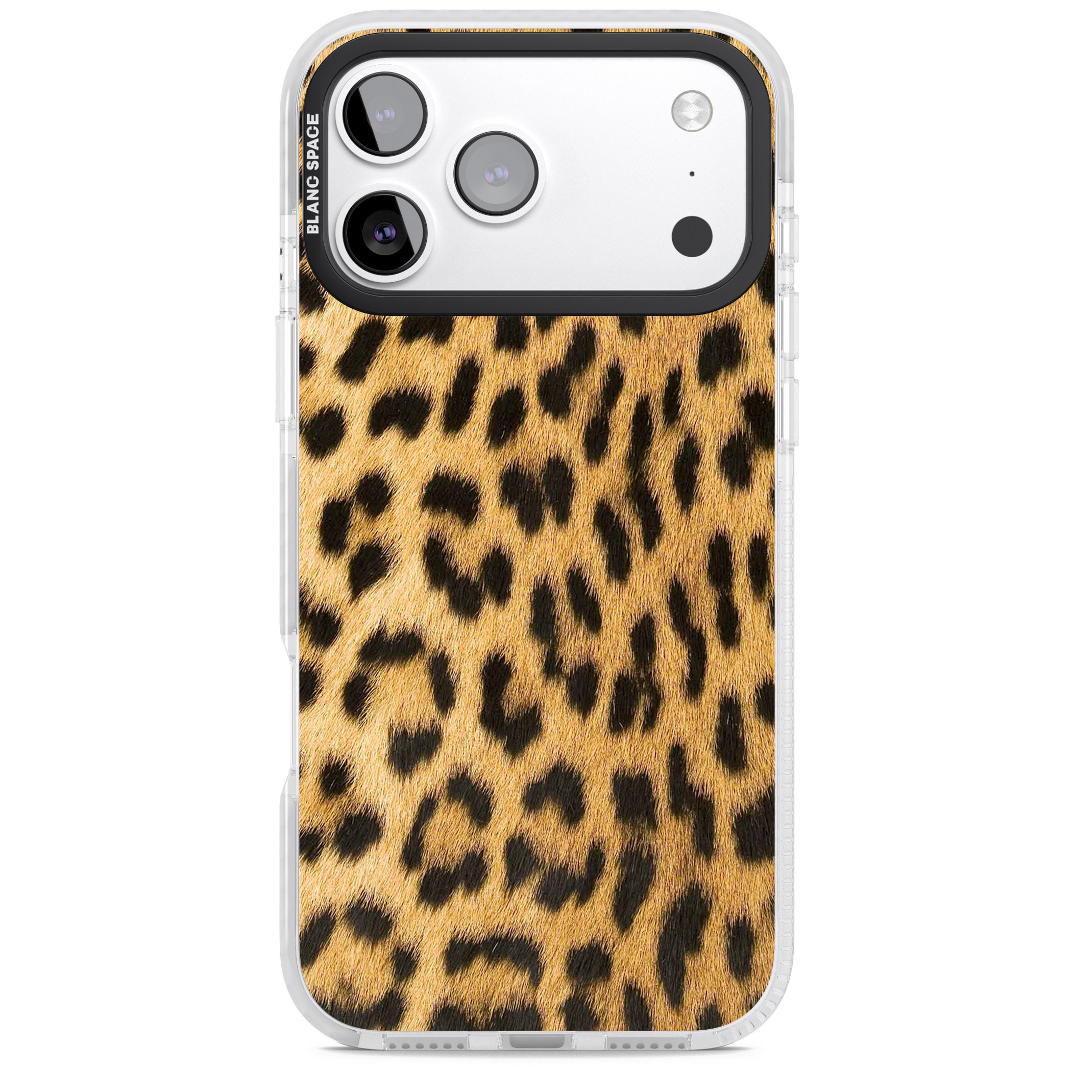 Designer Fashion Gold Leopard Print iPhone 17 Pro Max Impact Clear Phone Case