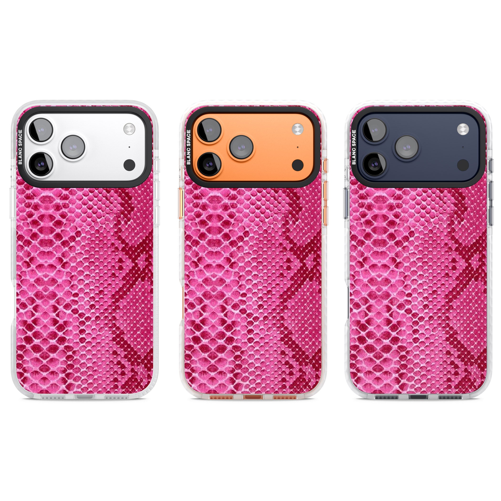 Pink Snakeskin iPhone 17 Pro Impact Clear Phone Case APT Impact Protection