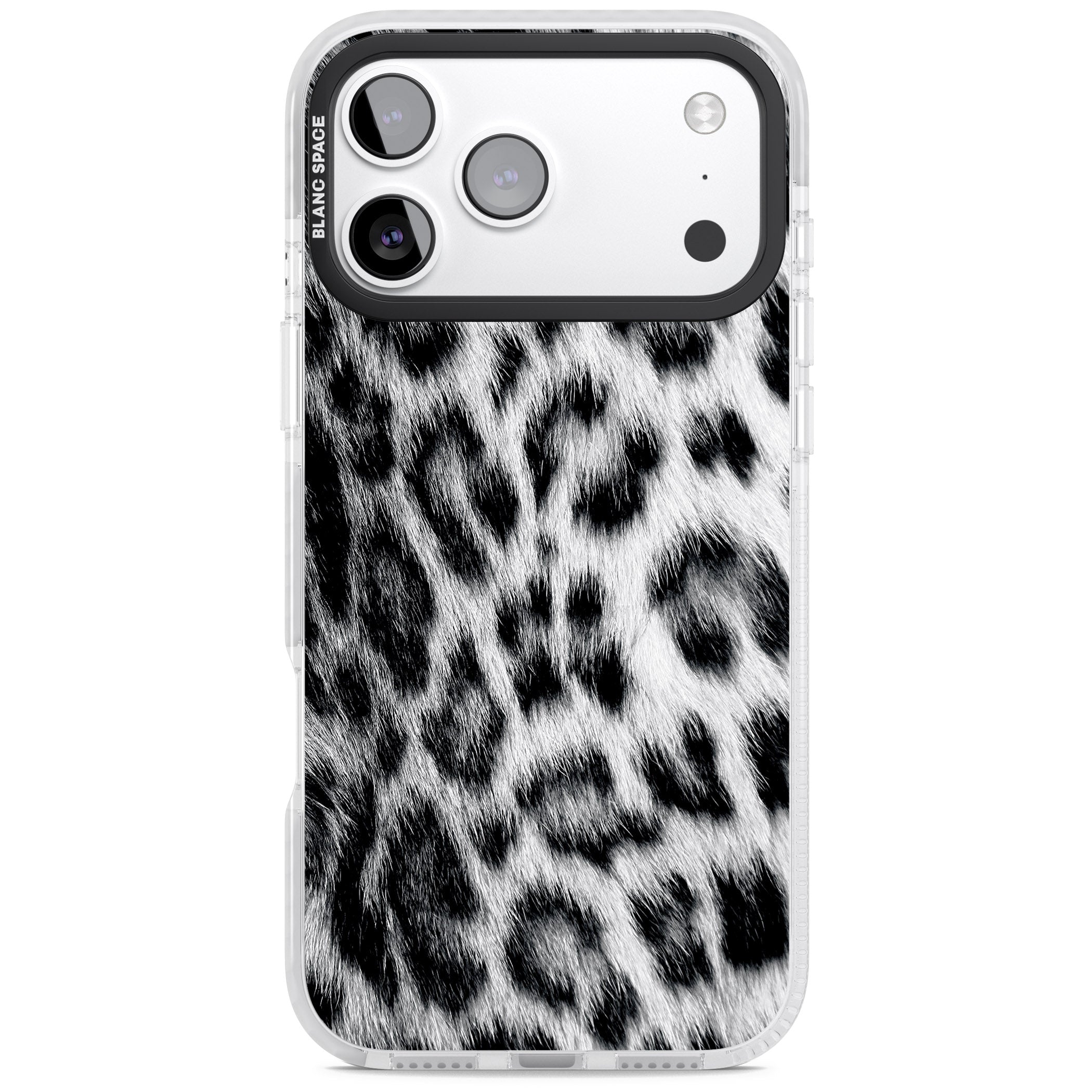 Animal Fur Pattern Snow Leopard iPhone 17 Pro Impact Clear Phone Case