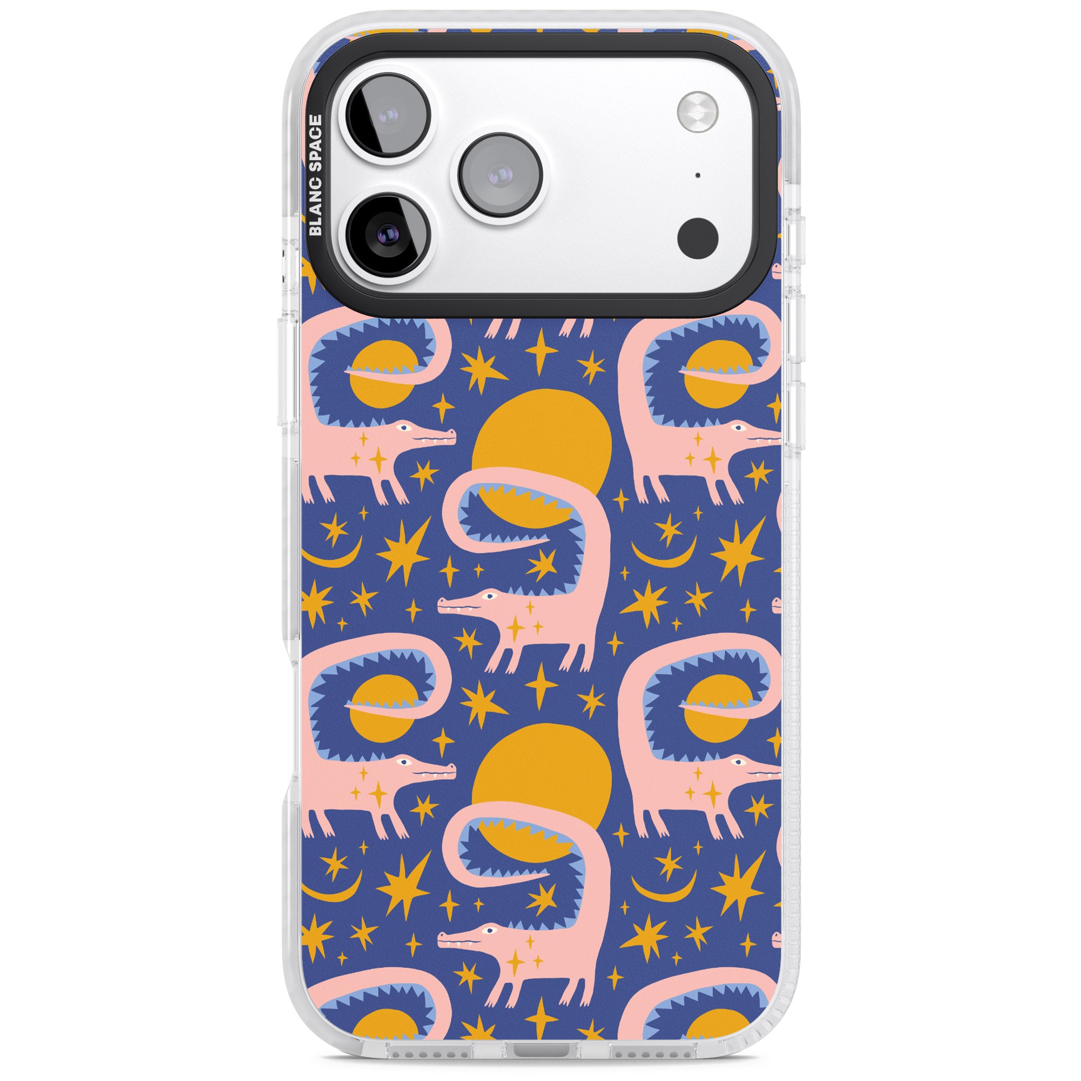 Sun Croc Pattern iPhone 17 Pro Max Impact Clear Phone Case