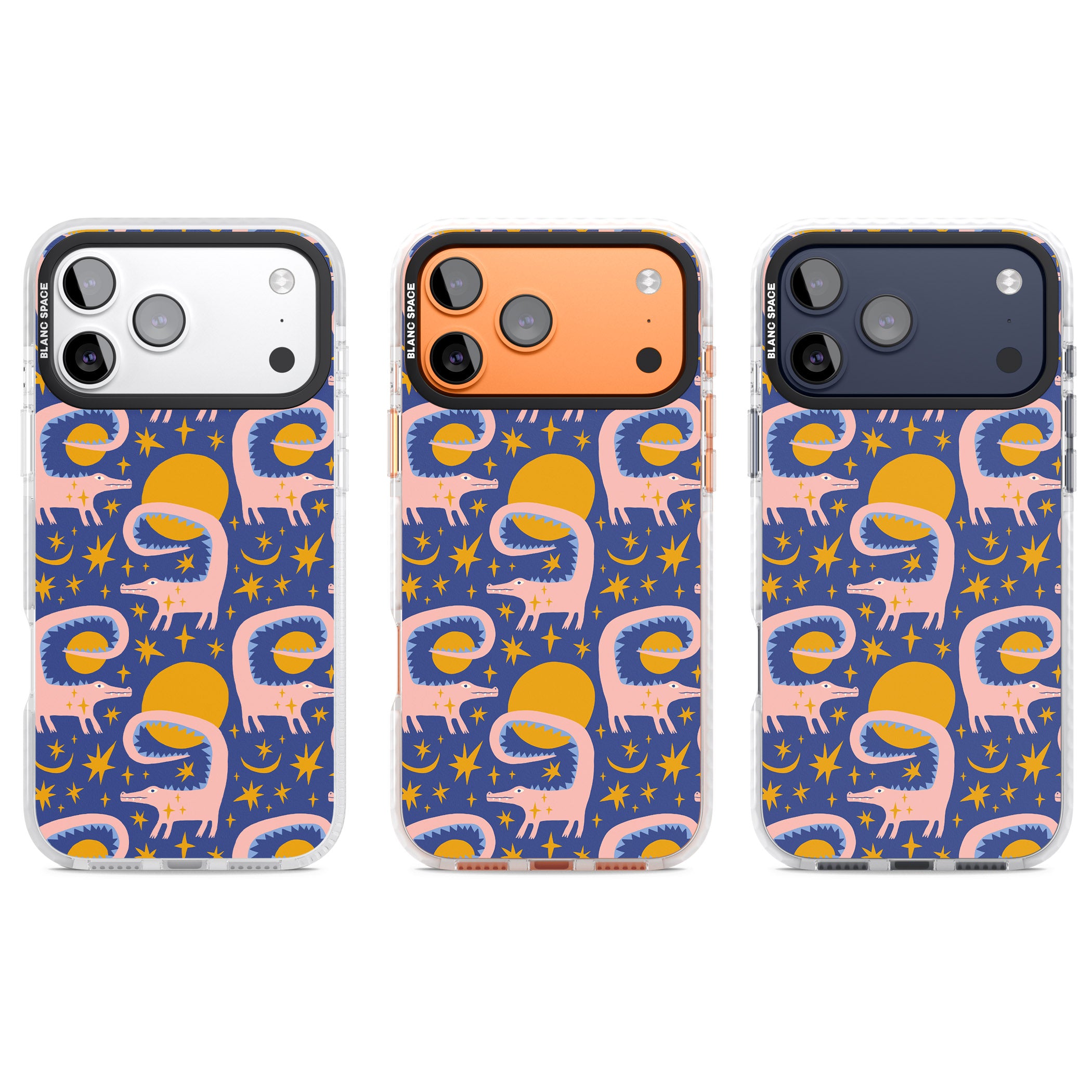 Sun Croc Pattern iPhone 17 Pro Impact Clear Phone Case APT Impact Protection