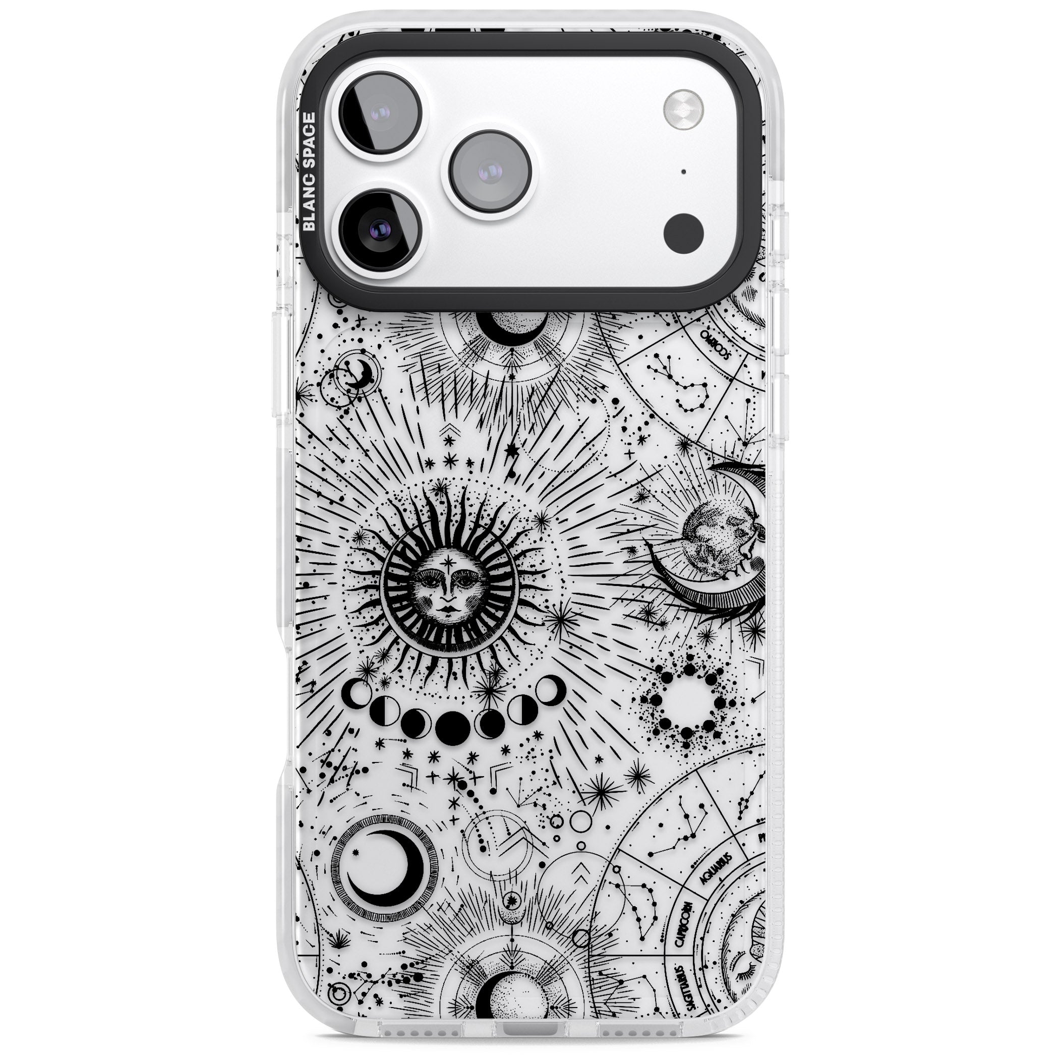 Suns & Zodiac Solar Chart iPhone 17 Pro Max Impact Clear Phone Case