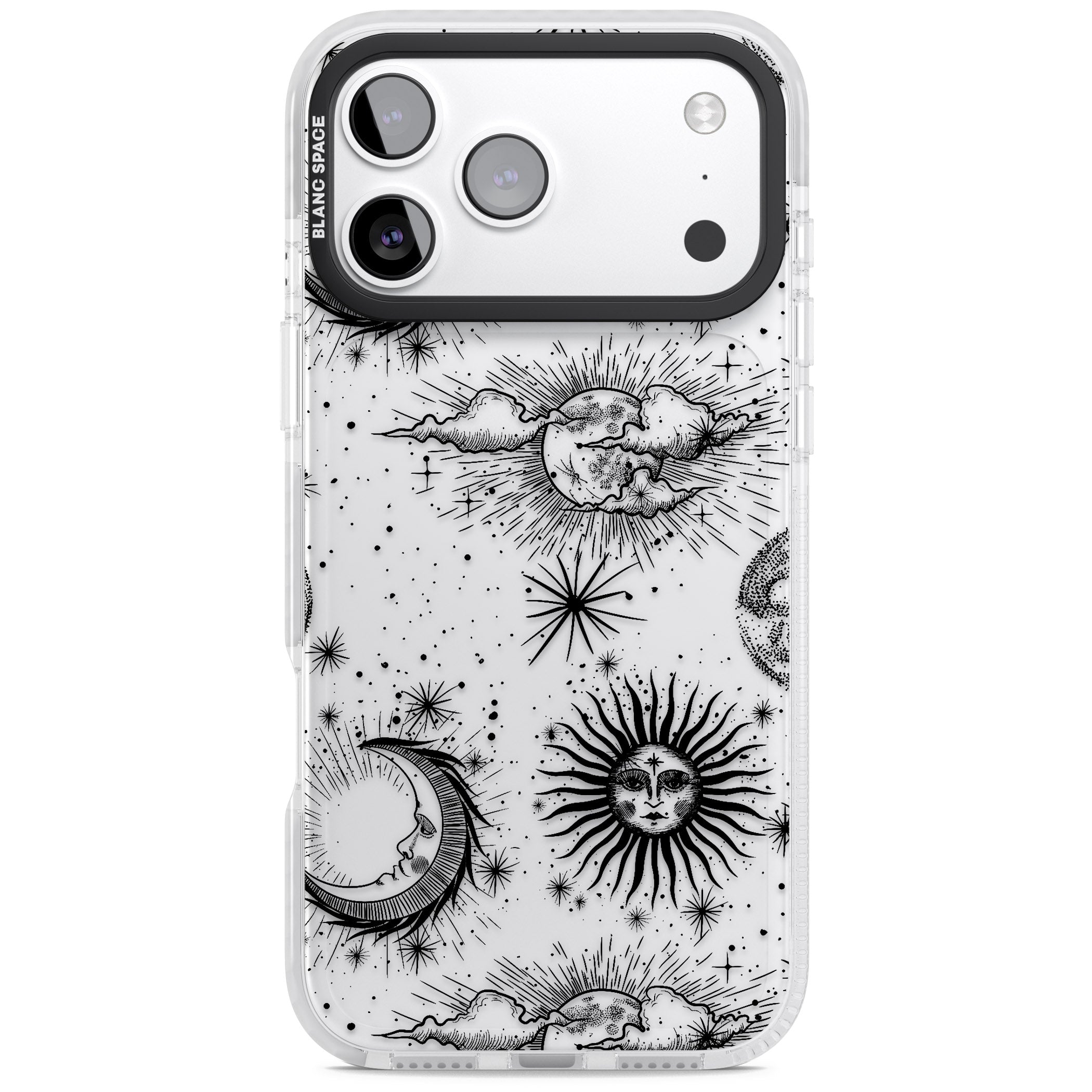 Suns, Moons & Clouds iPhone 17 Pro Max Impact Clear Phone Case