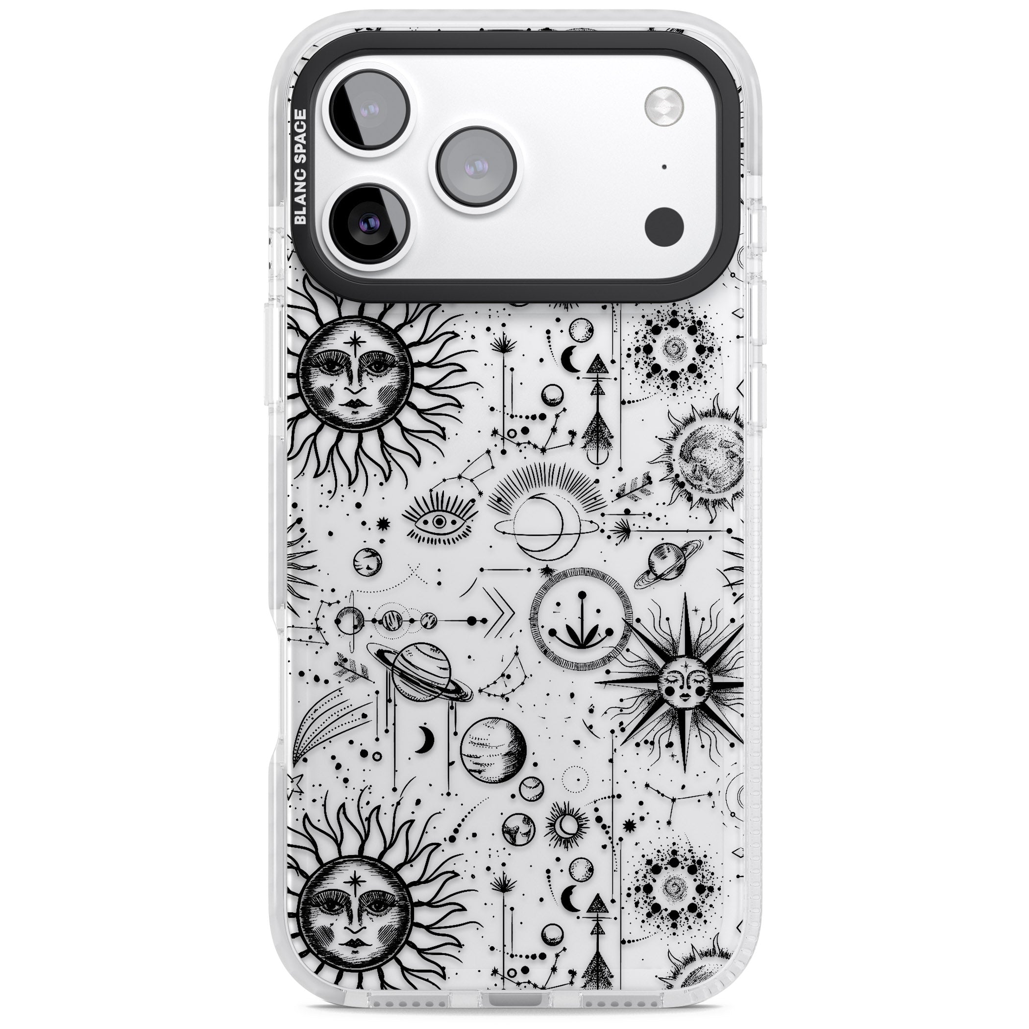 Cosmic Sun & Planets Zodiac iPhone 17 Pro Max Impact Clear Phone Case