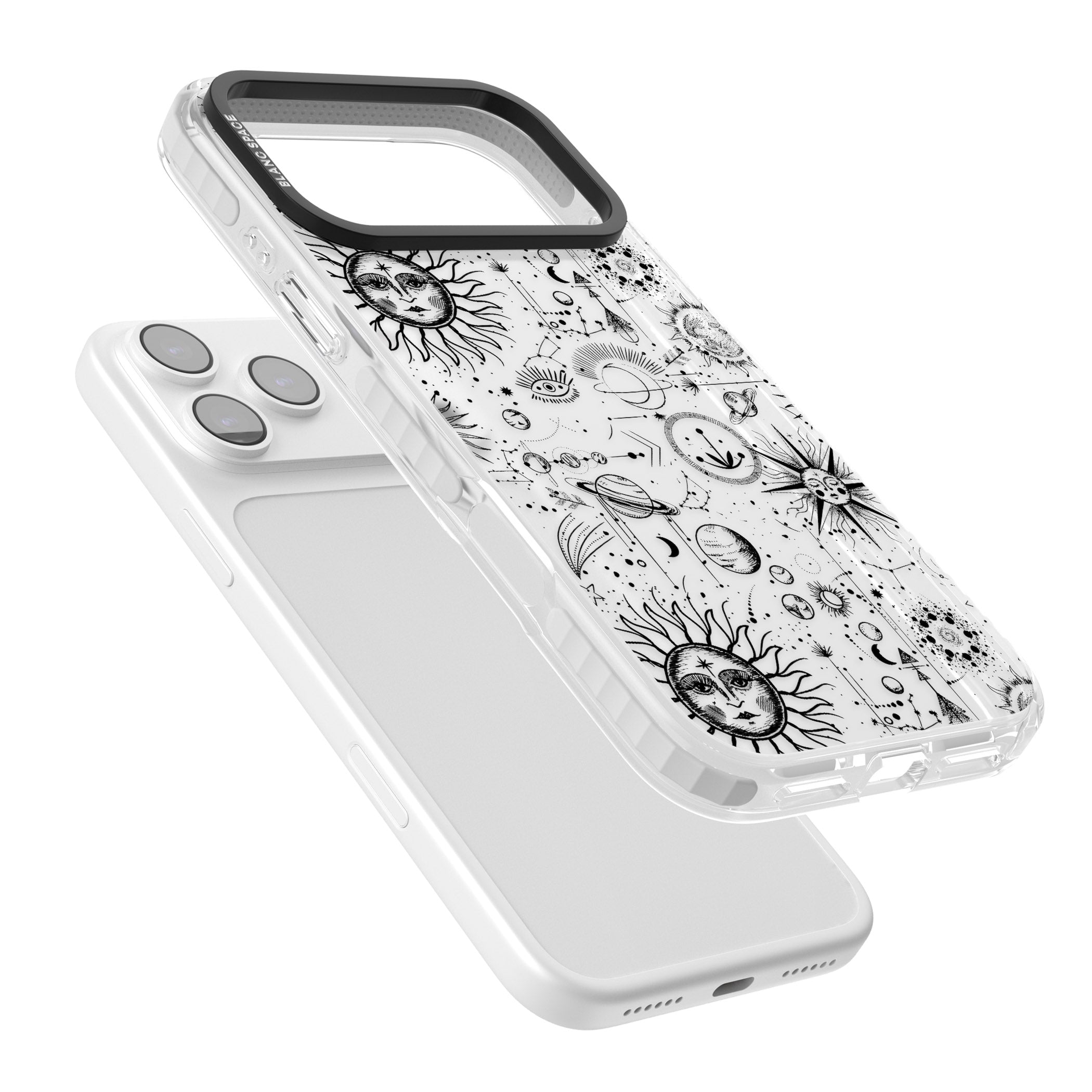 Cosmic Sun & Planets Zodiac iPhone 17 Pro Max Impact Clear Phone Case Colours