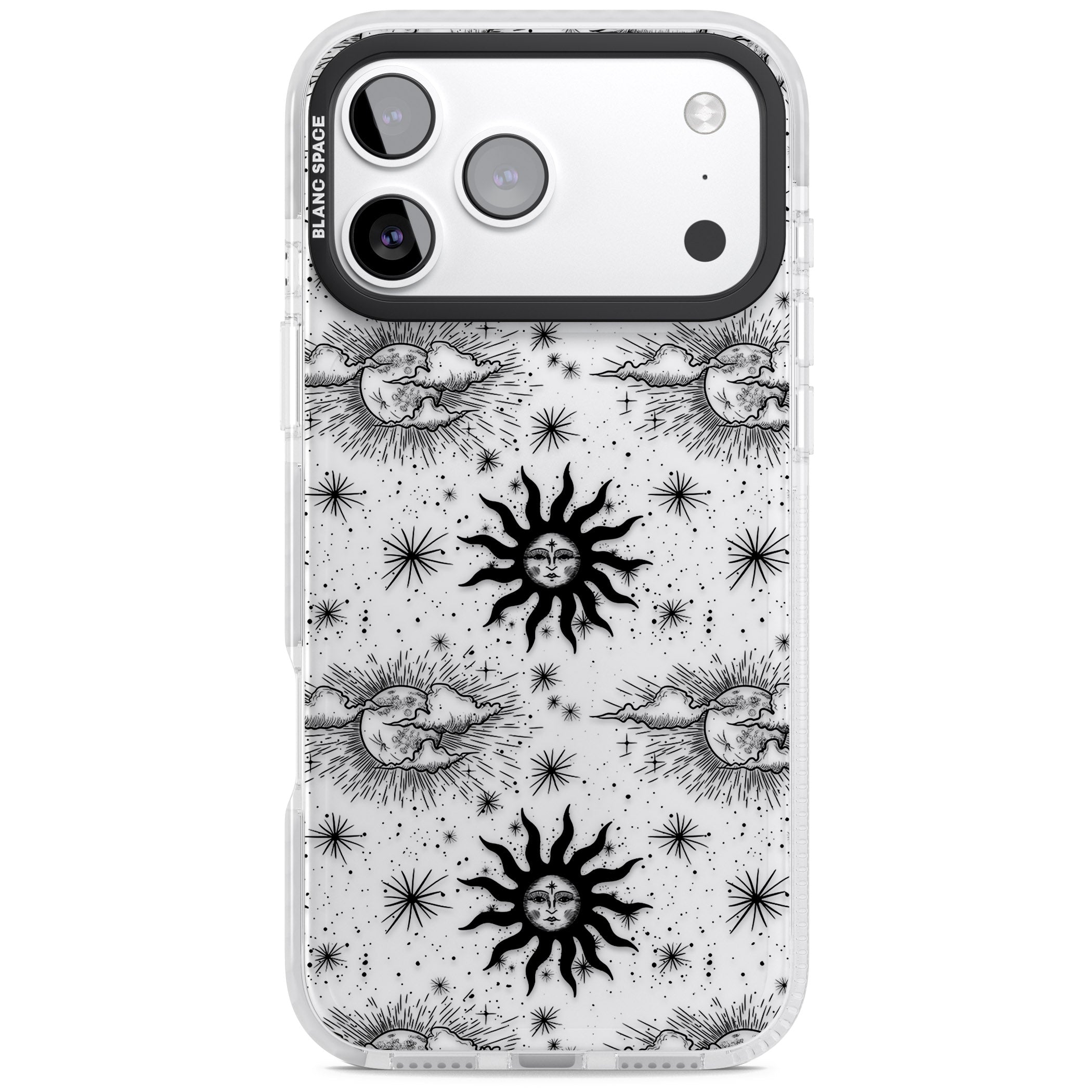 Vintage Sun & Moon iPhone 17 Pro Max Impact Clear Phone Case