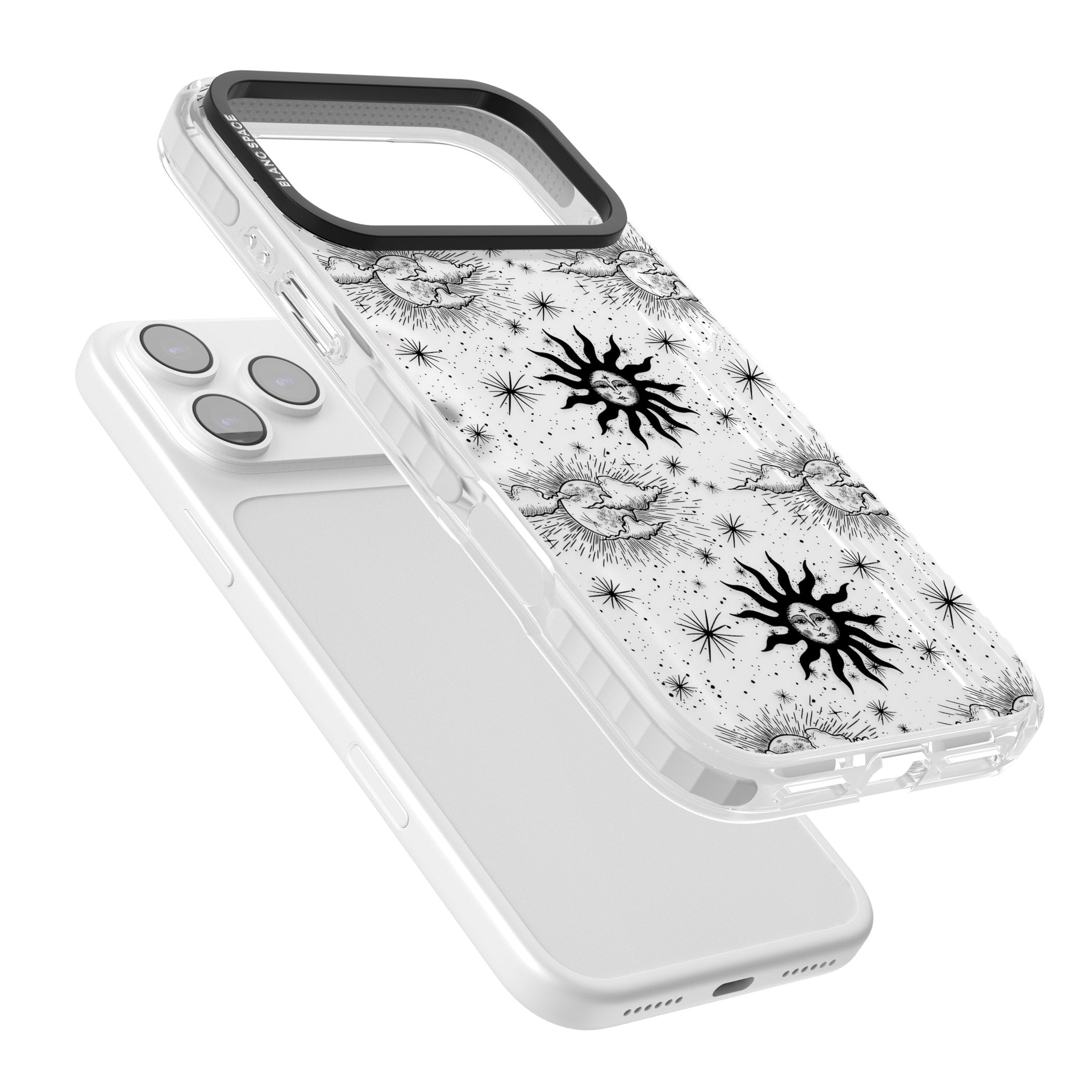 Vintage Sun & Moon iPhone 17 Pro Max Impact Clear Phone Case Colours