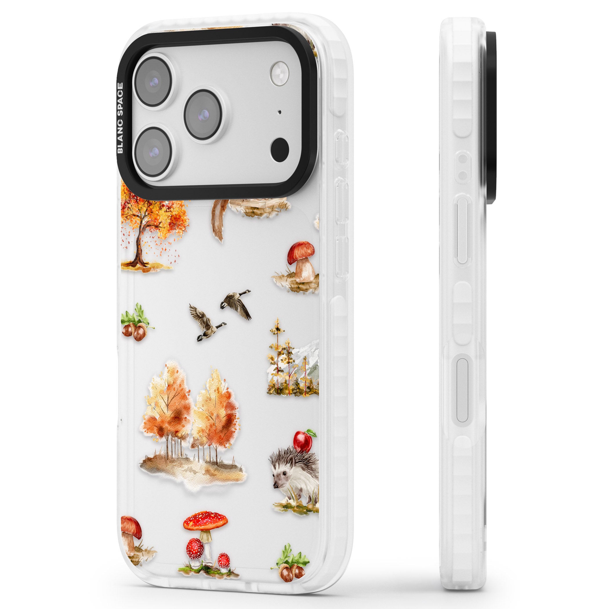 Fall Forest Friends iPhone 17 Pro Max Impact Clear Phone Case Side Profile