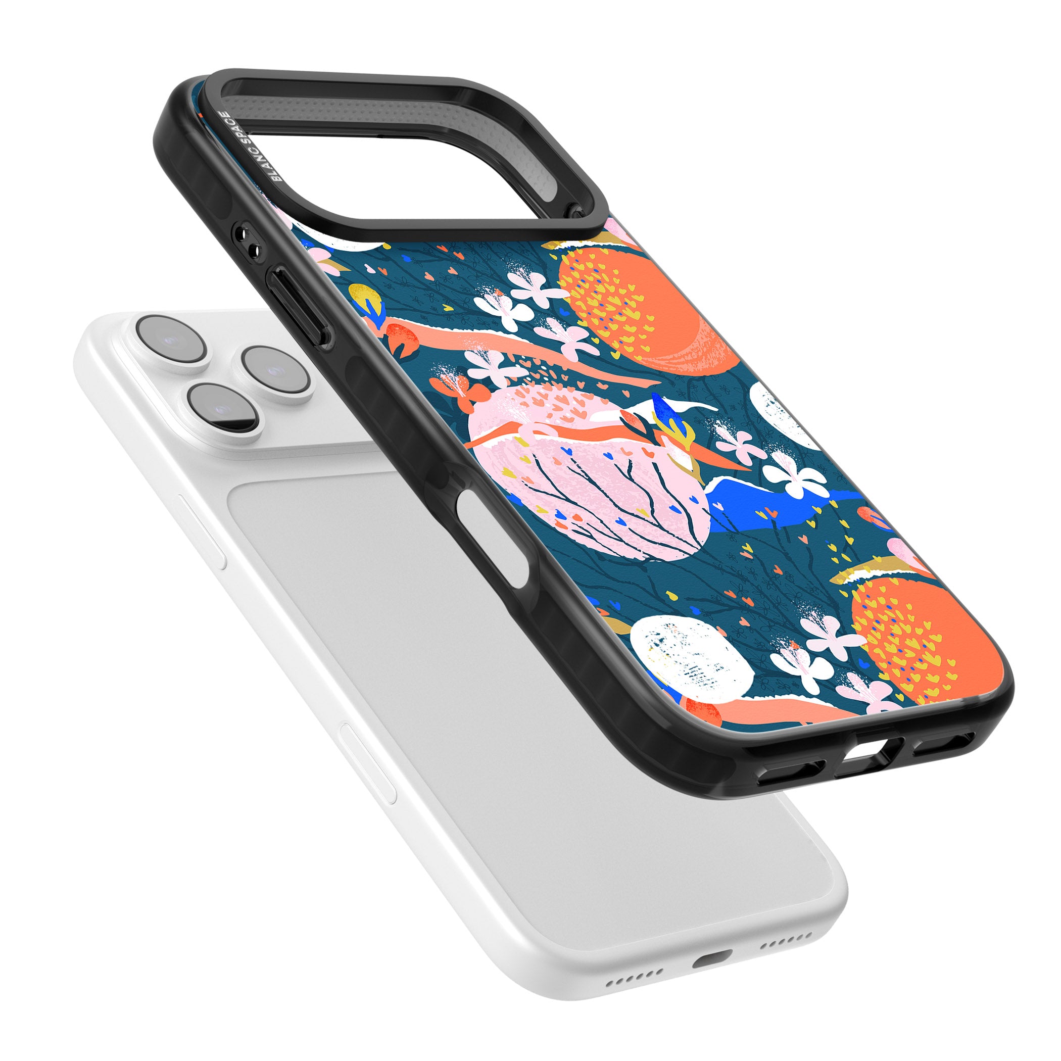 Vibrant Coral Pattern iPhone 17 Pro Max Impact Black Phone Case Colours