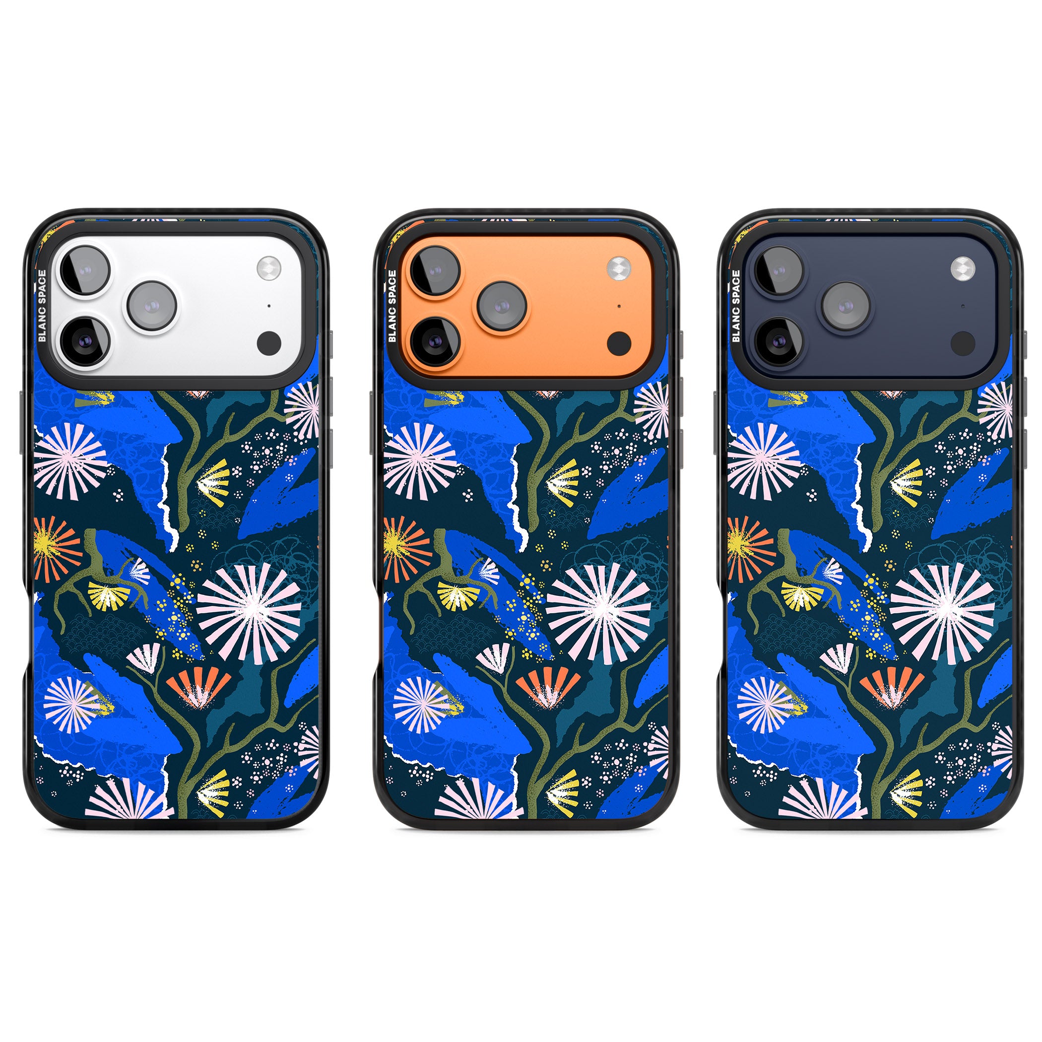 Dark Botanicals Abstract Pattern iPhone 17 Pro Impact Black Phone Case APT Impact Protection