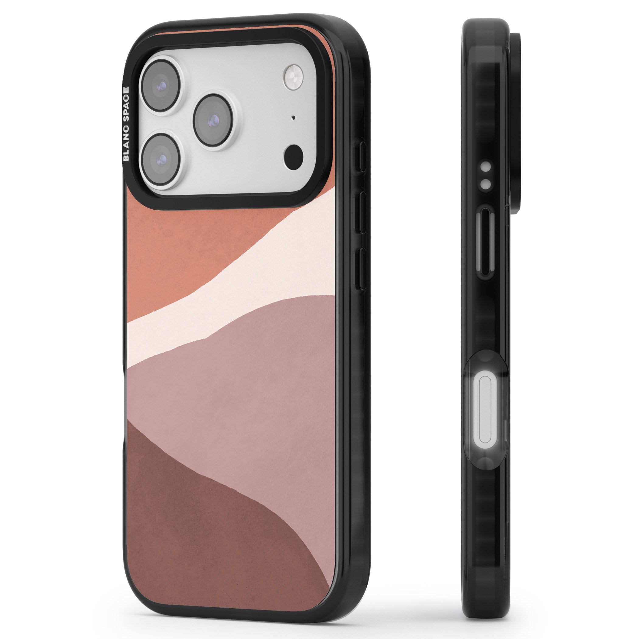 Lush Abstract Watercolour Design #2 iPhone 17 Pro Max Impact Black Phone Case Side Profile