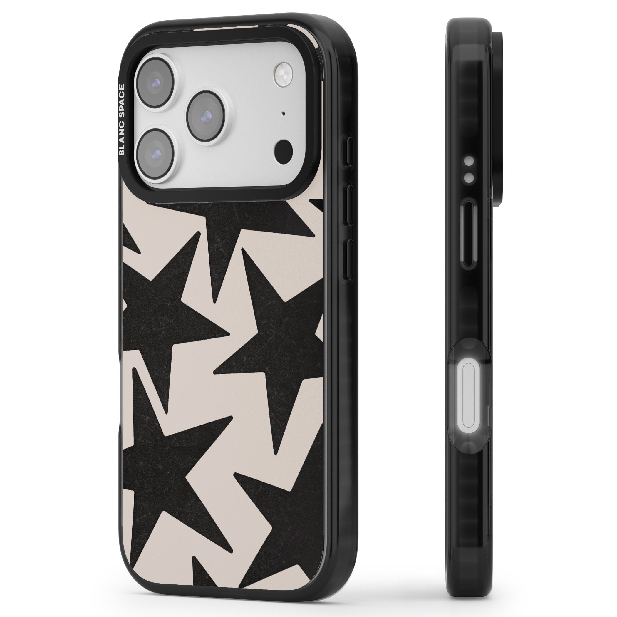 Black Superstars iPhone 17 Pro Max Impact Black Phone Case Side Profile