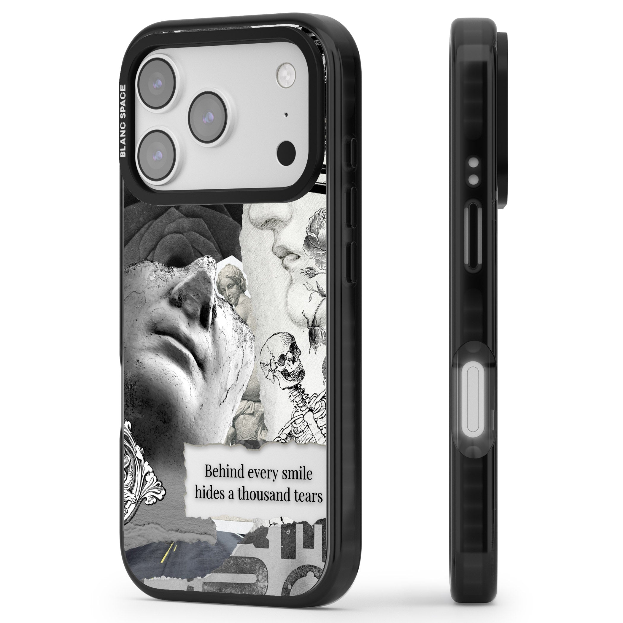Behind Every Smile iPhone 17 Pro Max Impact Black Phone Case Side Profile