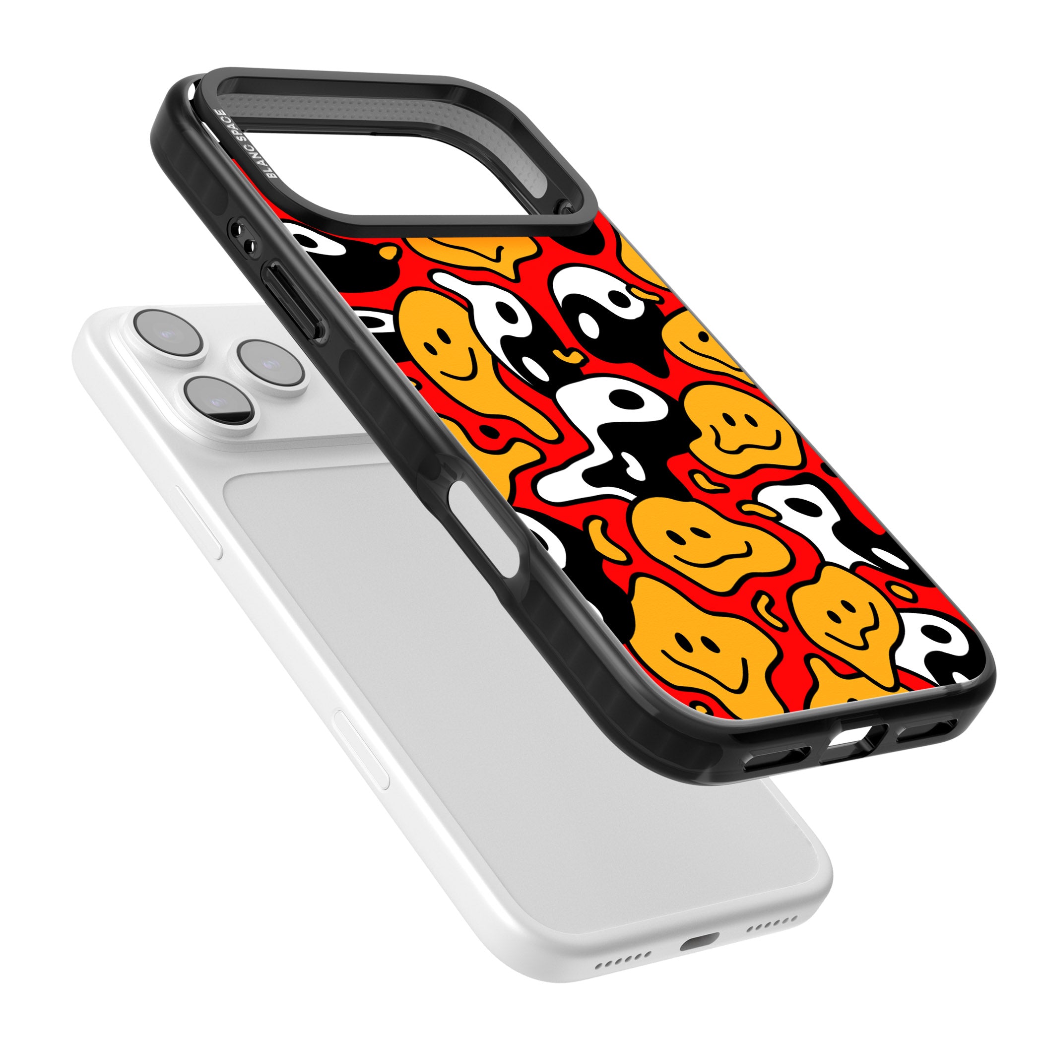 Yin Yang Acid Face iPhone 17 Pro Max Impact Black Phone Case Colours