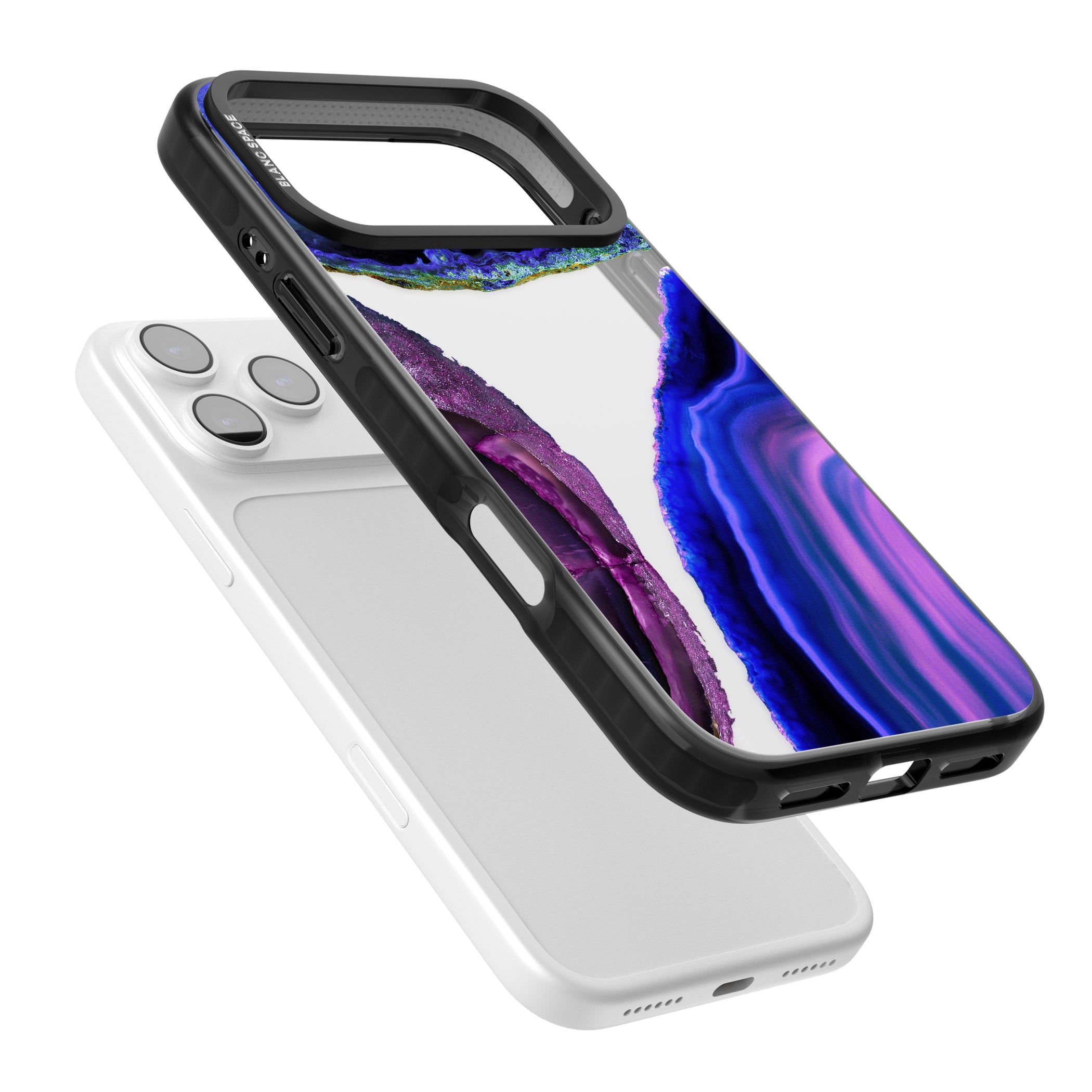 Violet Agate Slice iPhone 17 Pro Max Impact Black Phone Case Colours