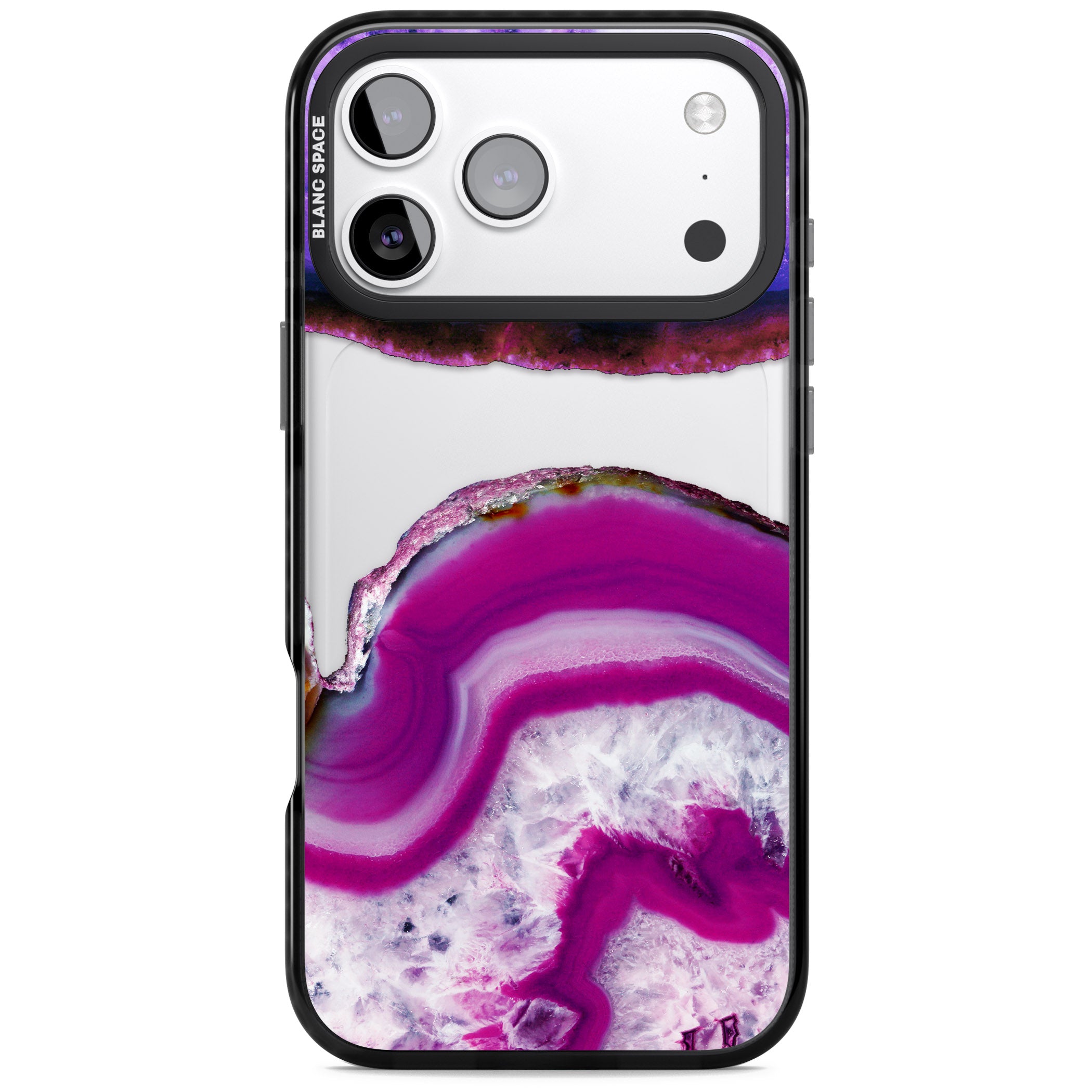Amethyst Crystal Slice iPhone 17 Pro Max Impact Black Phone Case