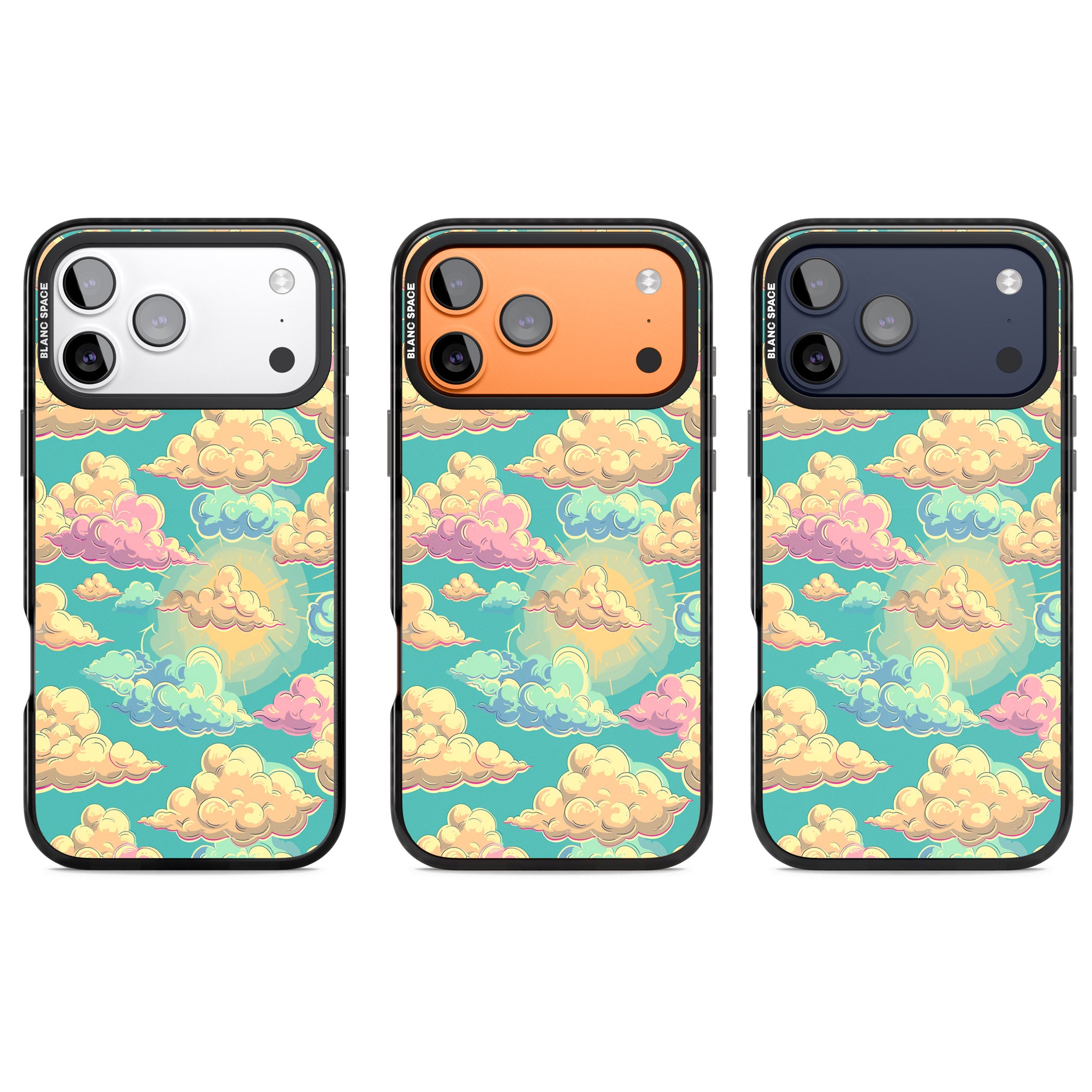 Pastel Clouds iPhone 17 Pro Impact Black Phone Case APT Impact Protection