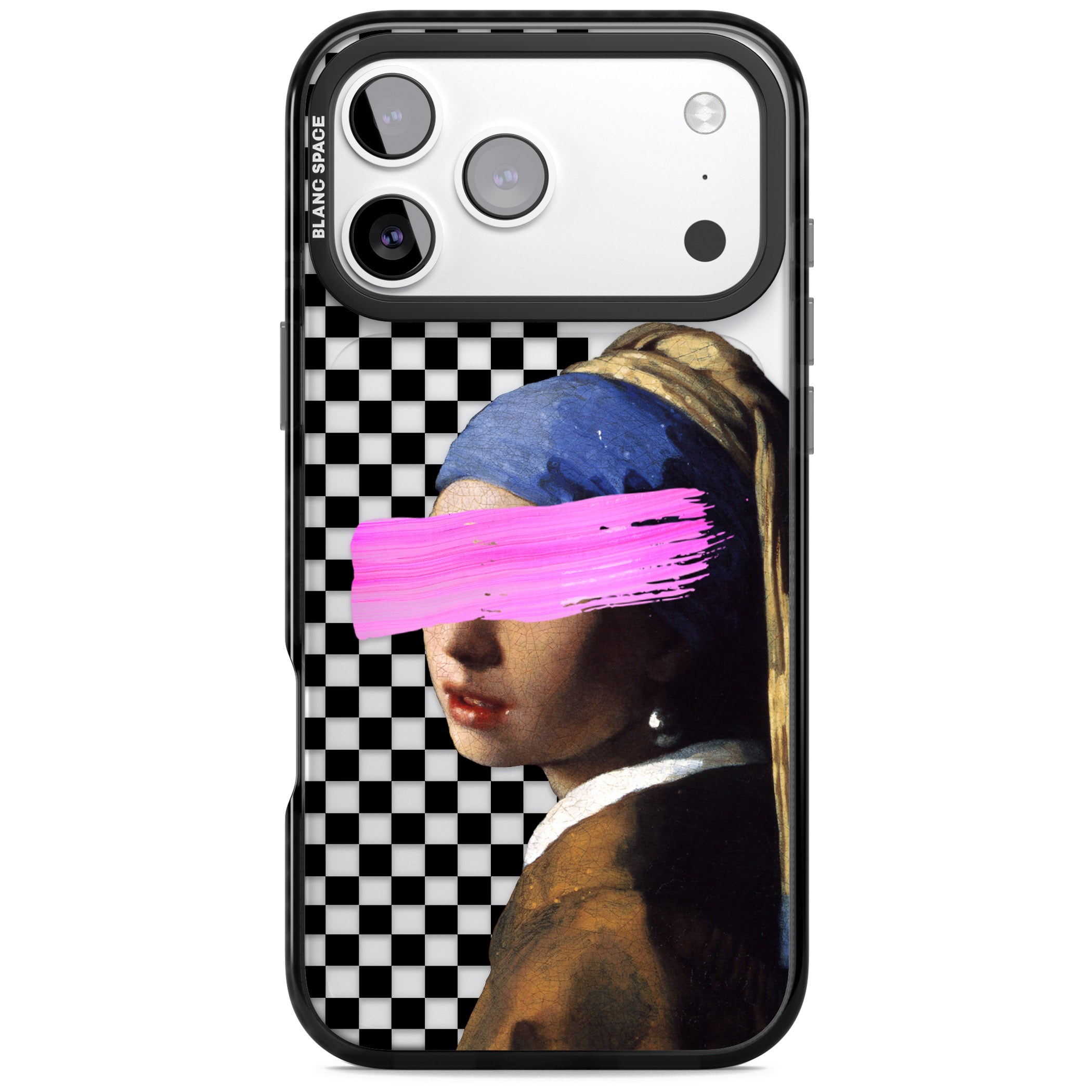 Abstract Pearl Girl iPhone 17 Pro Max Impact Black Phone Case