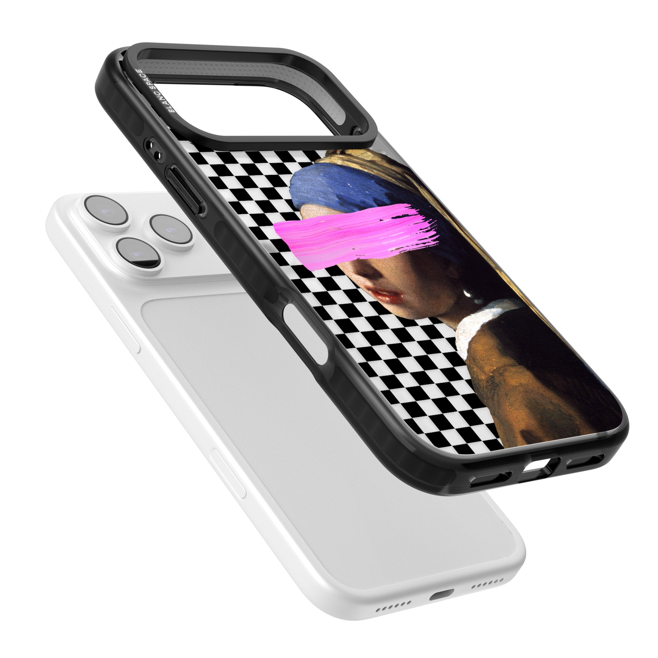Abstract Pearl Girl iPhone 17 Pro Max Impact Black Phone Case Colours