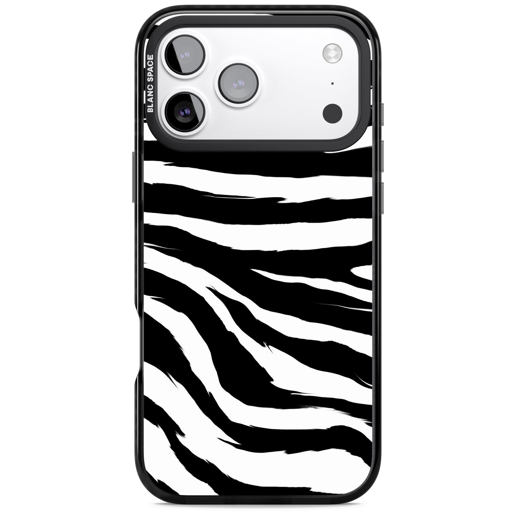 Black Zebra Print iPhone 17 Pro Impact Black Phone Case