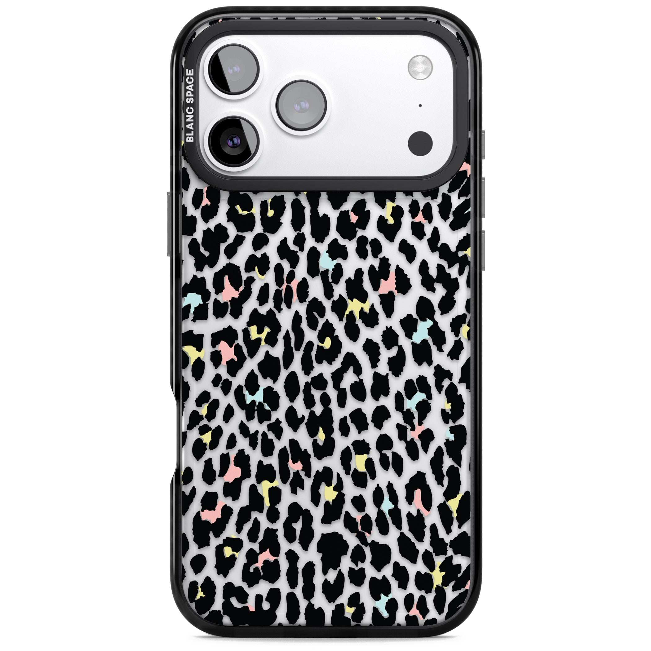 Pastel Leopard Print iPhone 17 Pro Max Impact Black Phone Case