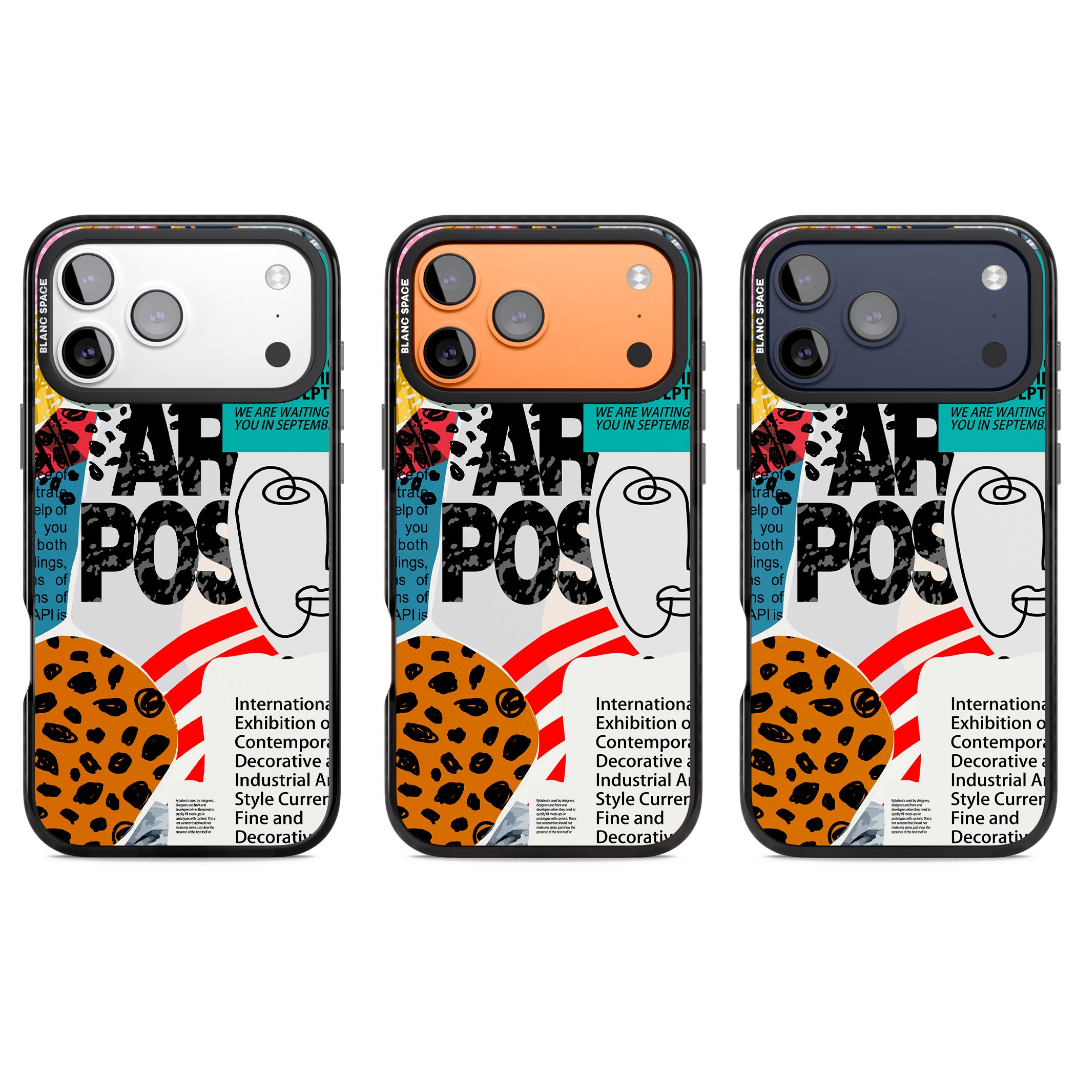 Abstract Art Poster iPhone 17 Pro Impact Black Phone Case APT Impact Protection