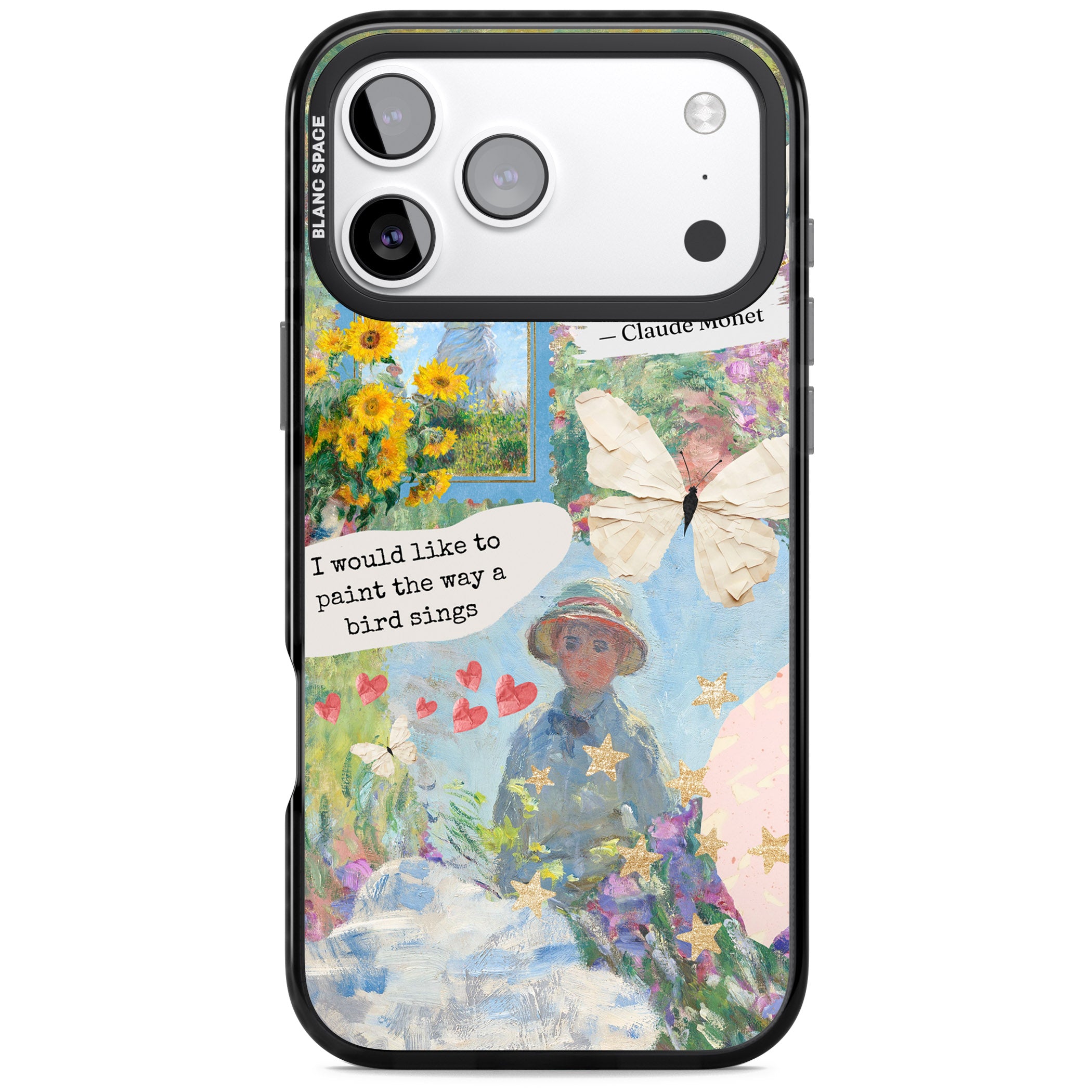 Monet 'Way A Bird Sings' Collage iPhone 17 Pro Max Impact Black Phone Case