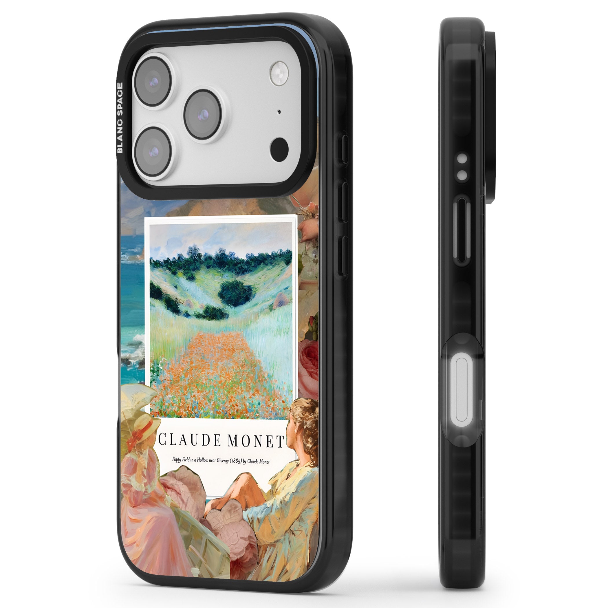 Monet Poppy Field iPhone 17 Pro Max Impact Black Phone Case Side Profile