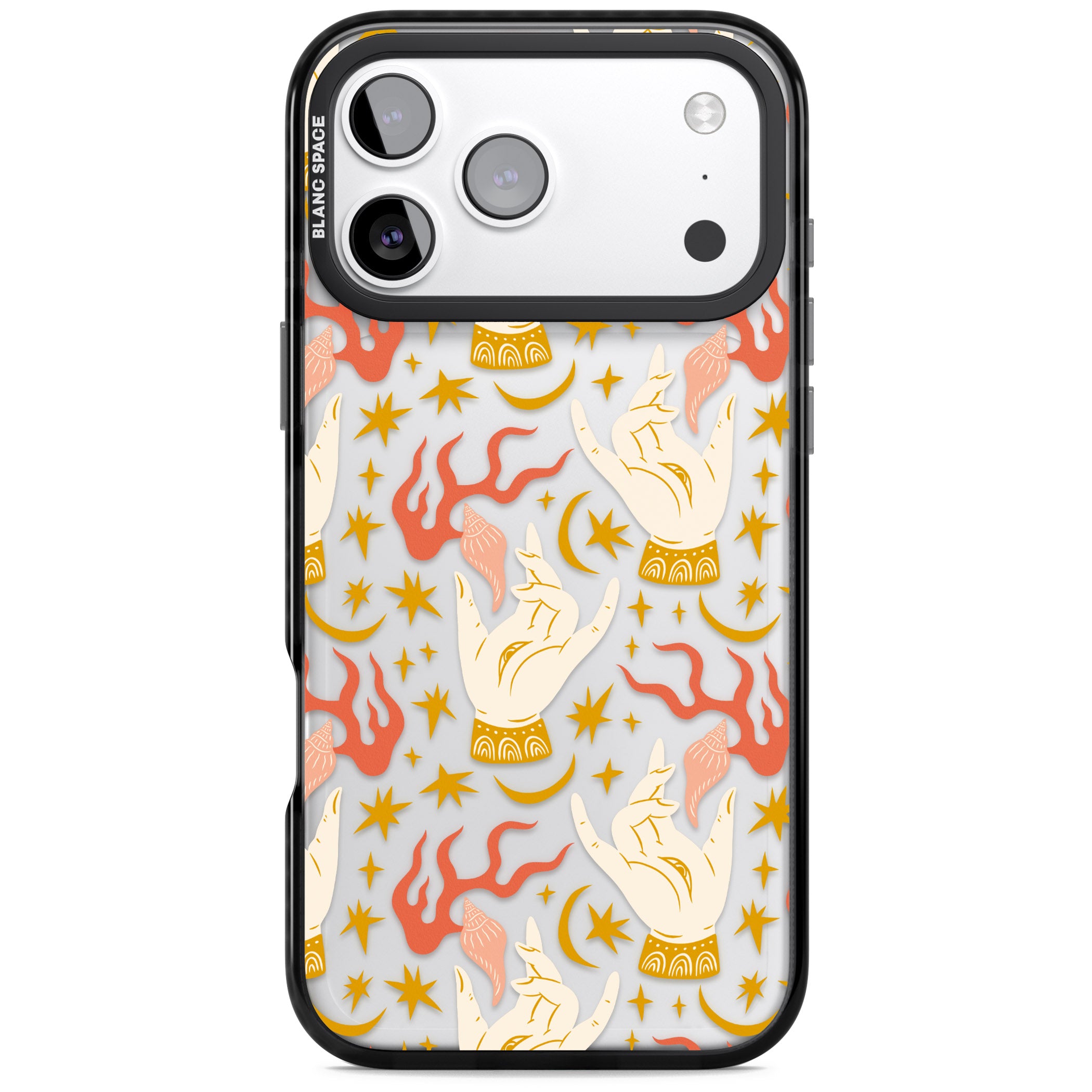 Hand Watcher Pattern iPhone 17 Pro Max Impact Black Phone Case
