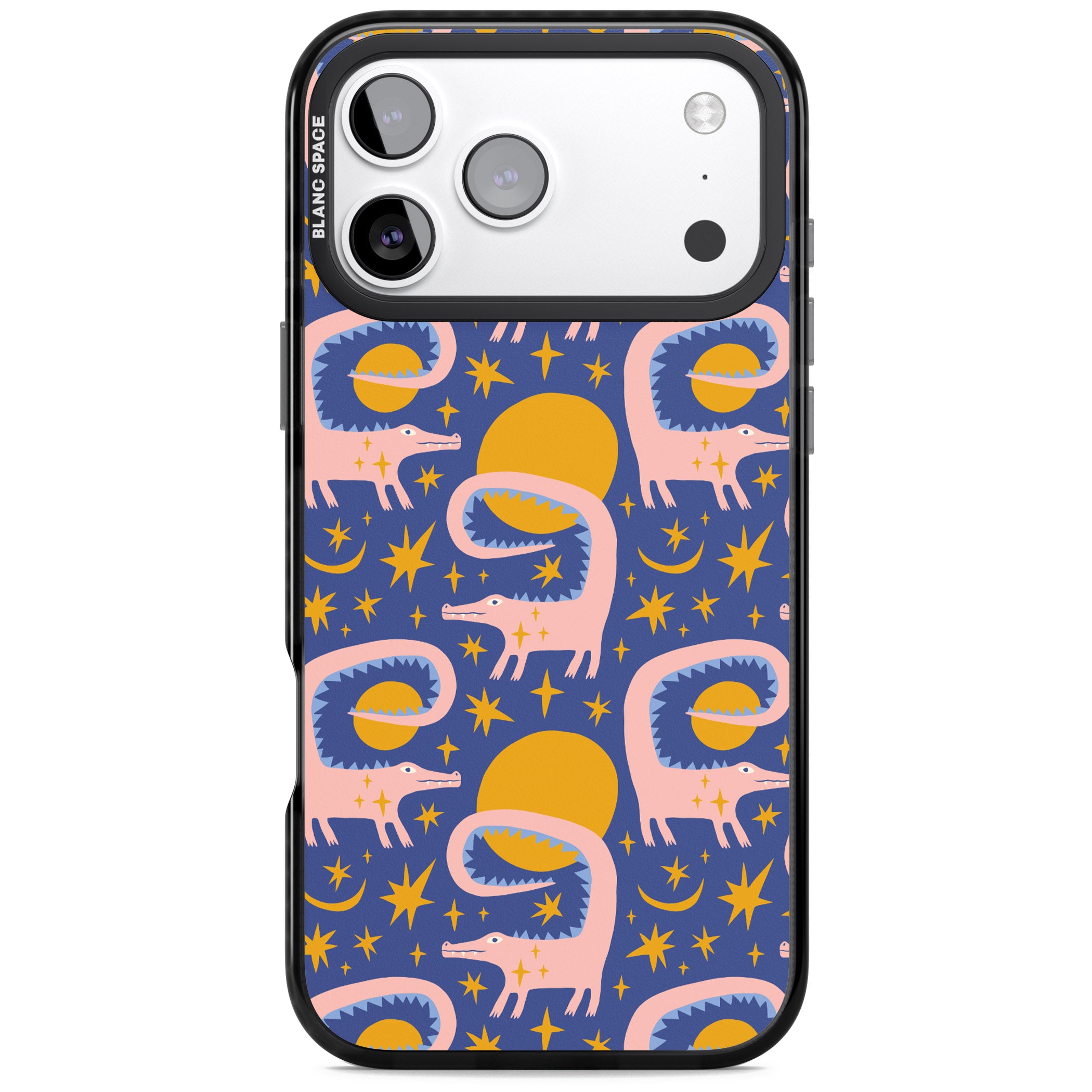 Sun Croc Pattern iPhone 17 Pro Max Impact Black Phone Case