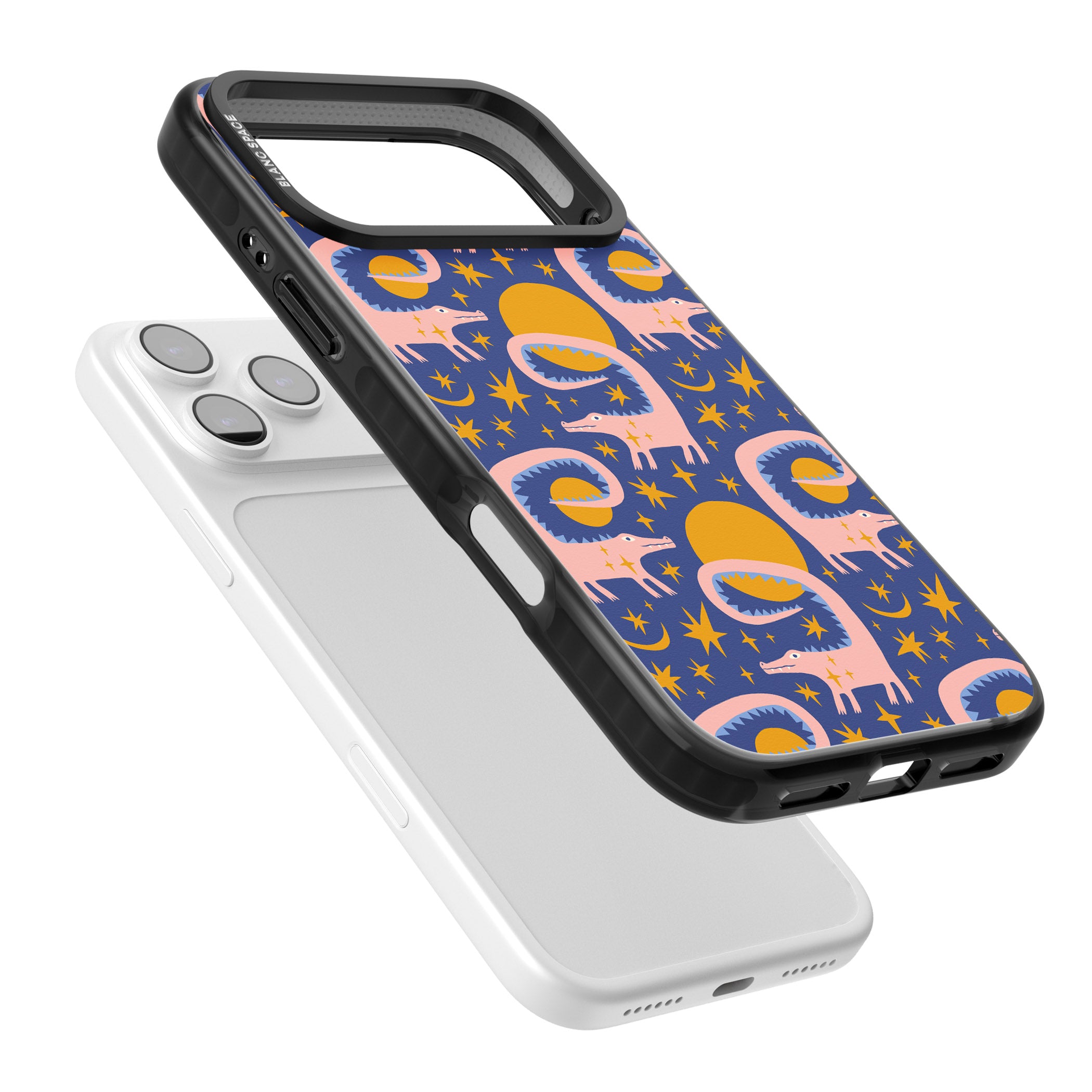 Sun Croc Pattern iPhone 17 Pro Max Impact Black Phone Case Colours