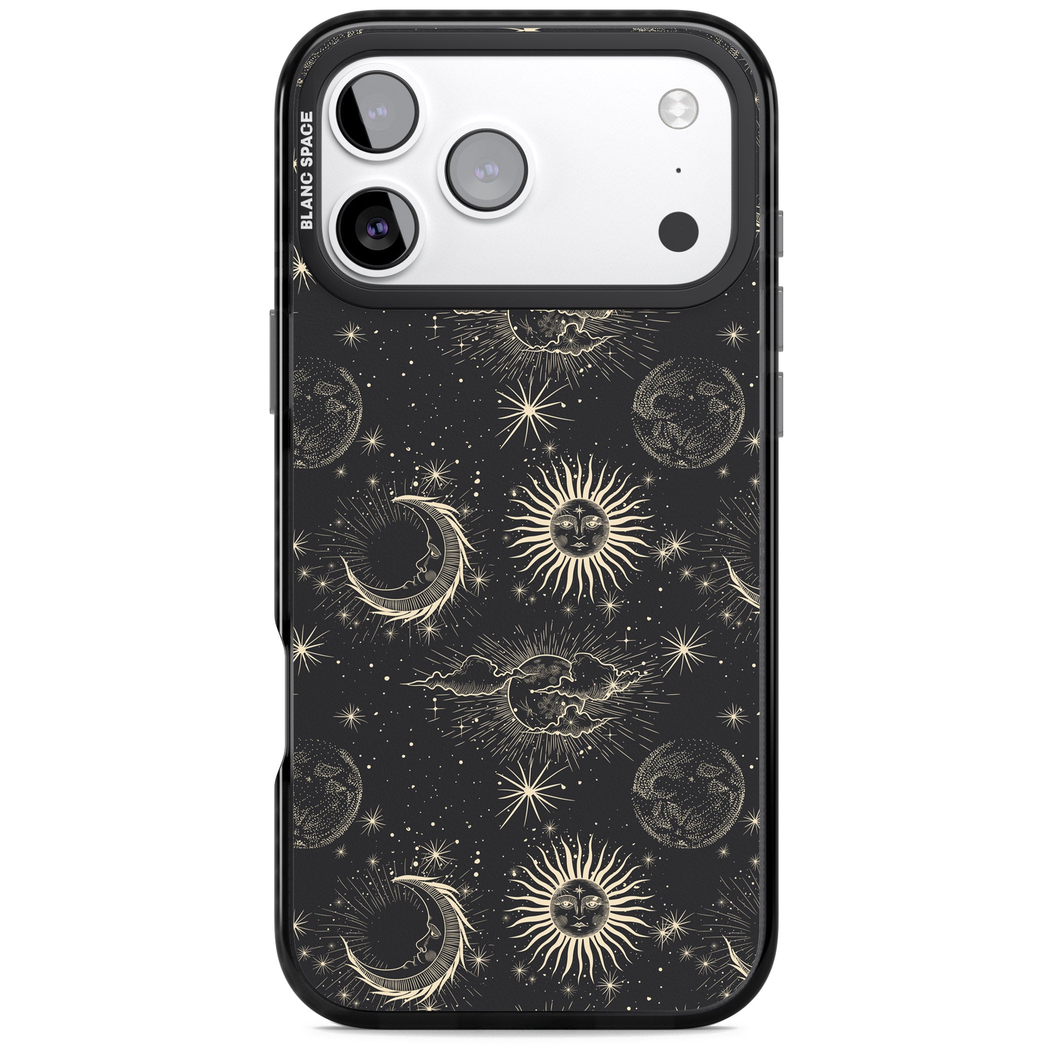 Suns & Moons Celestial Night iPhone 17 Pro Max Impact Black Phone Case