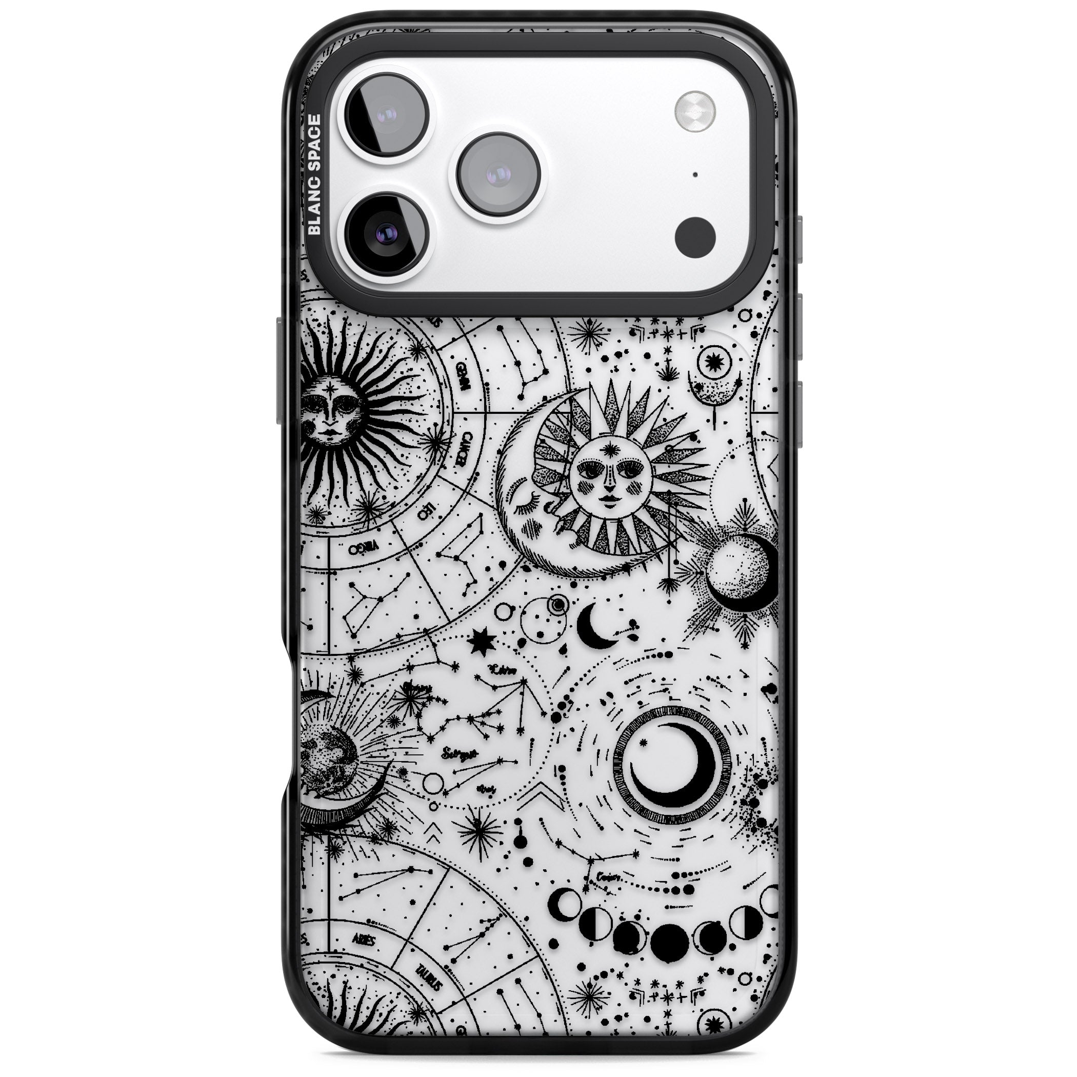Celestial Zodiac iPhone 17 Pro Max Impact Black Phone Case
