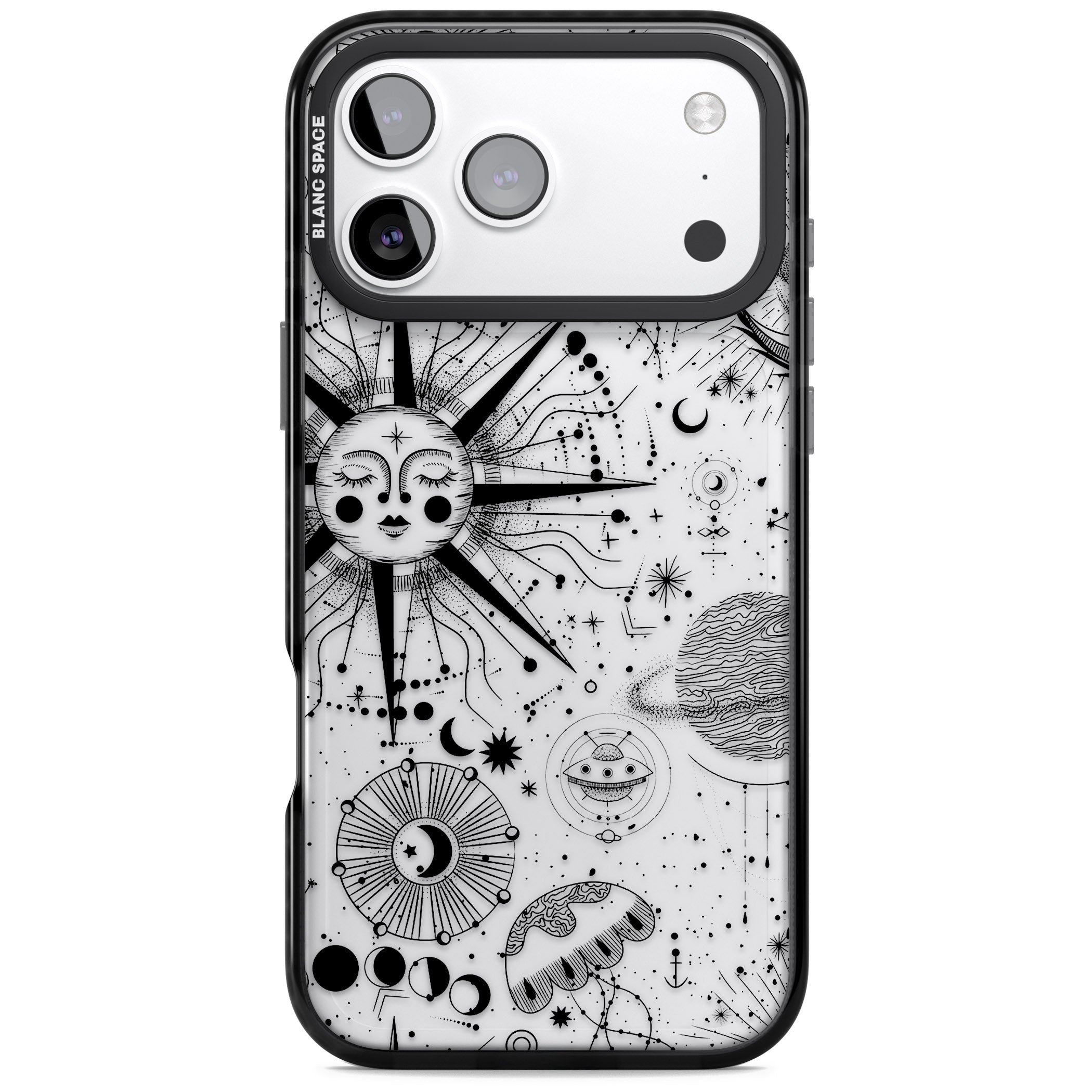 Cosmic Sun Zodiac iPhone 17 Pro Max Impact Black Phone Case