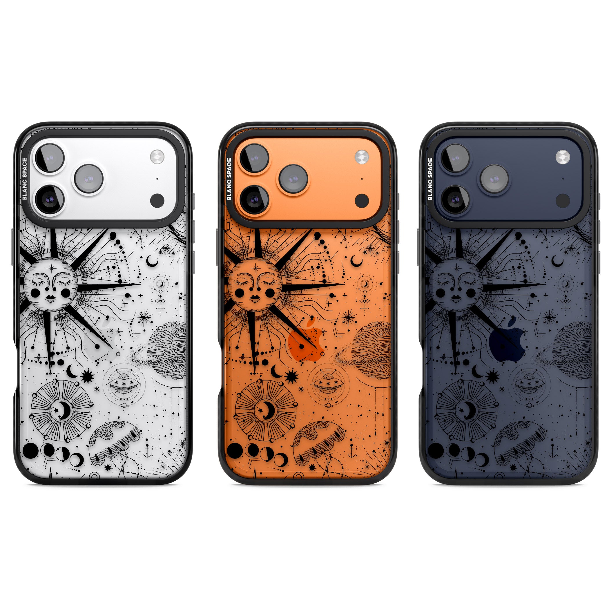 Cosmic Sun Zodiac iPhone 17 Pro Impact Black Phone Case APT Impact Protection